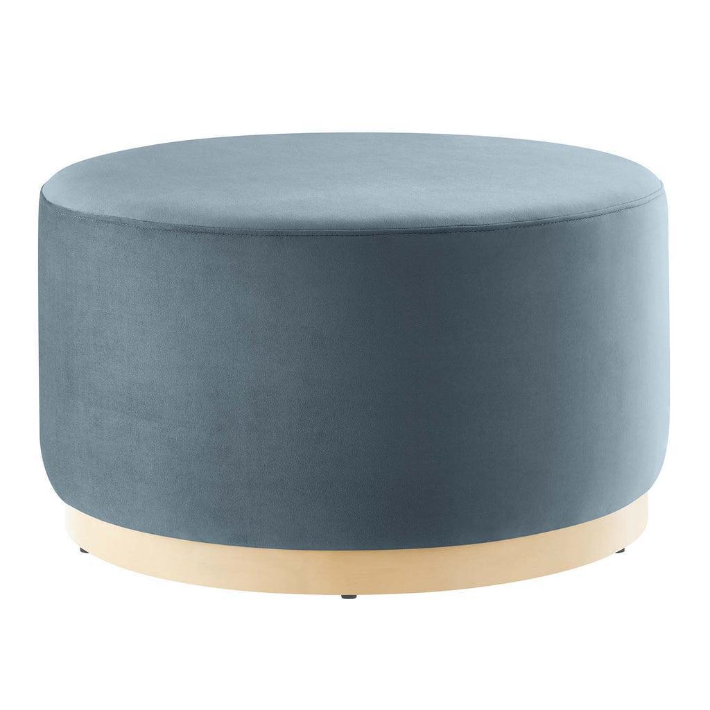 Modway Tilden Large 29" Round Performance Velvet Upholstered Ottoman FredCo