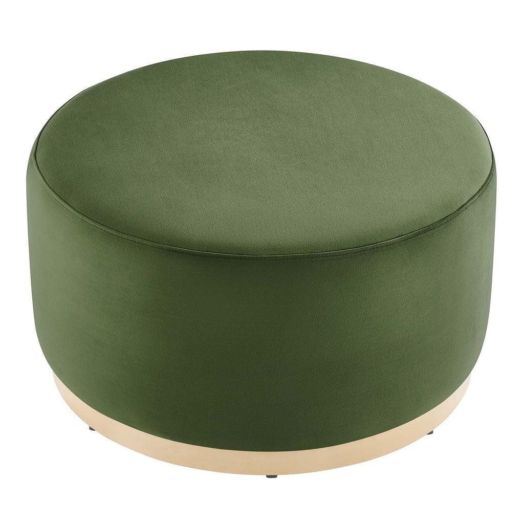 Modway Tilden Large 29" Round Performance Velvet Upholstered Ottoman FredCo