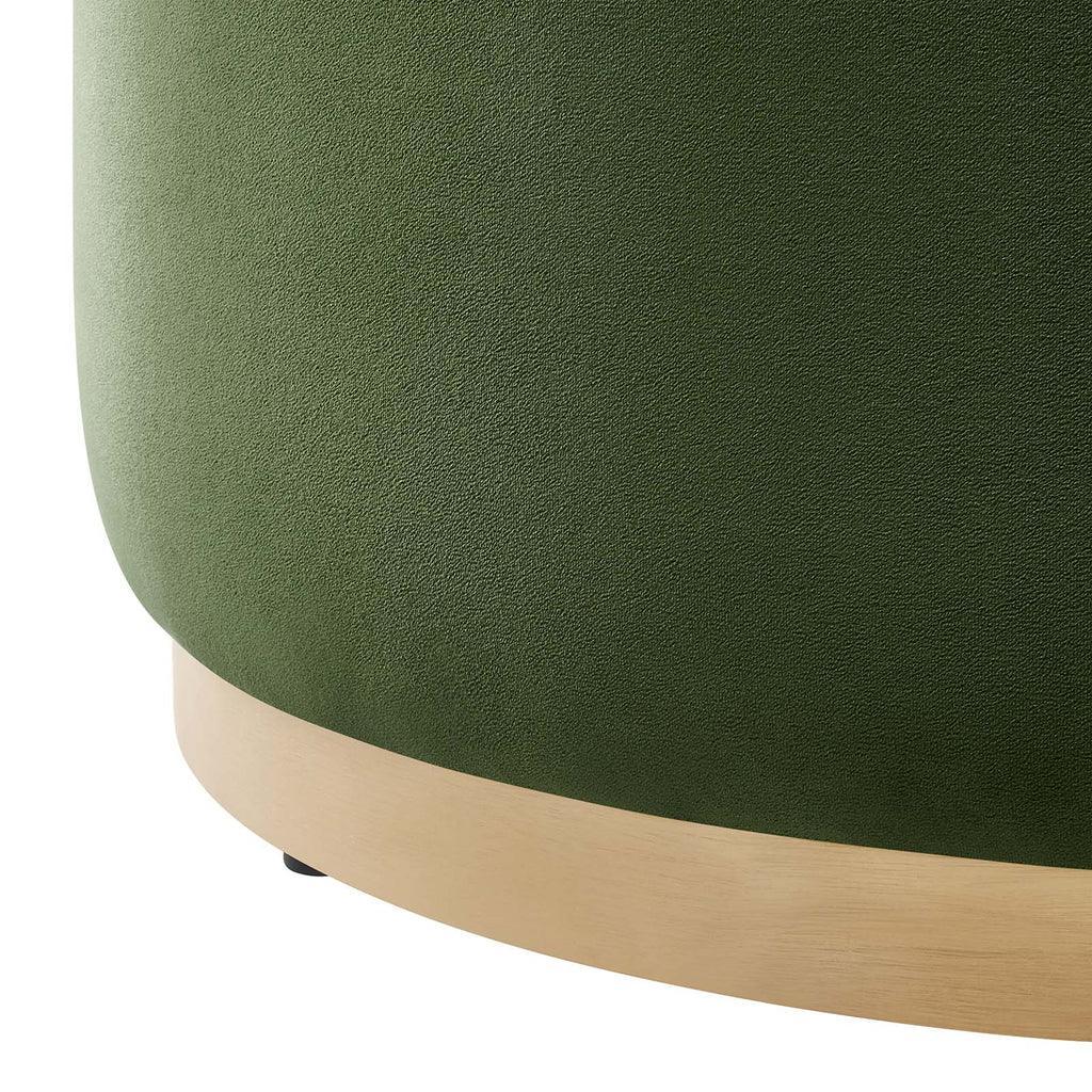 Modway Tilden Large 29" Round Performance Velvet Upholstered Ottoman FredCo