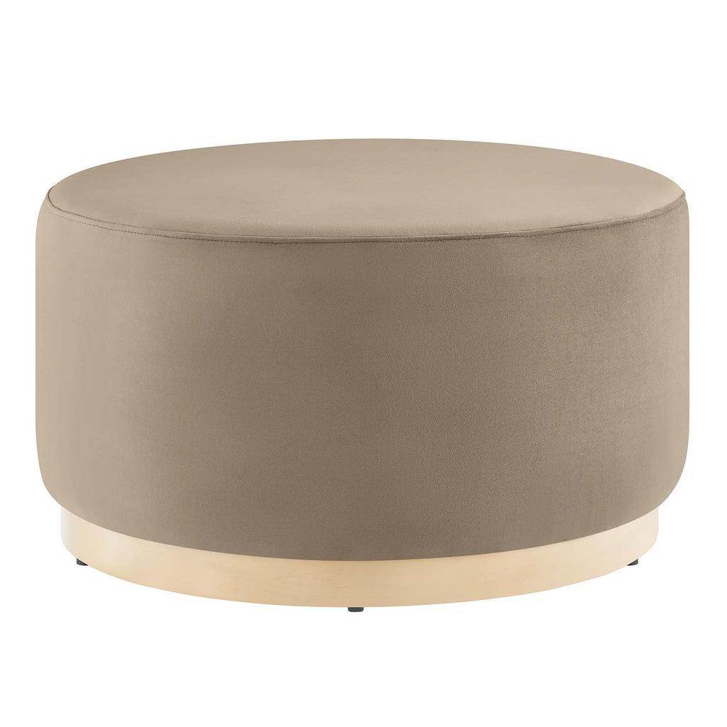 Modway Tilden Large 29" Round Performance Velvet Upholstered Ottoman FredCo