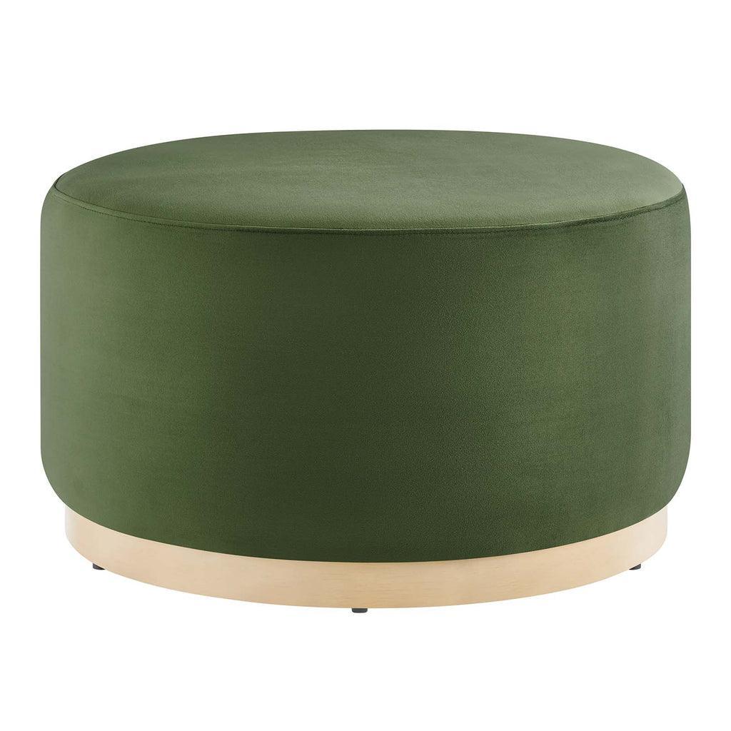 Modway Tilden Large 29" Round Performance Velvet Upholstered Ottoman FredCo