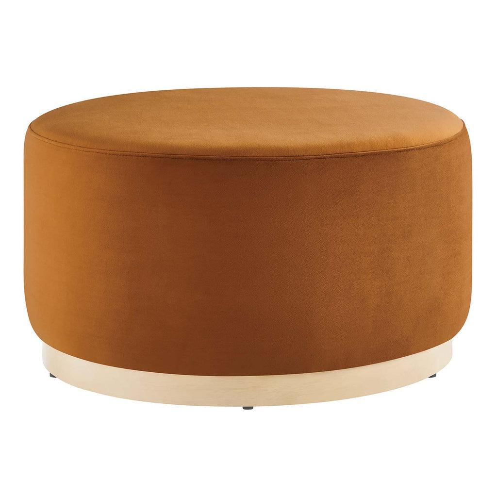 Modway Tilden Large 29" Round Performance Velvet Upholstered Ottoman FredCo