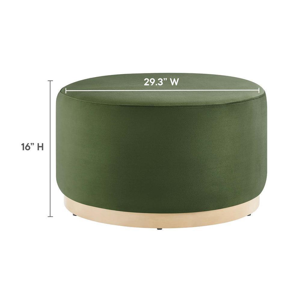 Modway Tilden Large 29" Round Performance Velvet Upholstered Ottoman FredCo