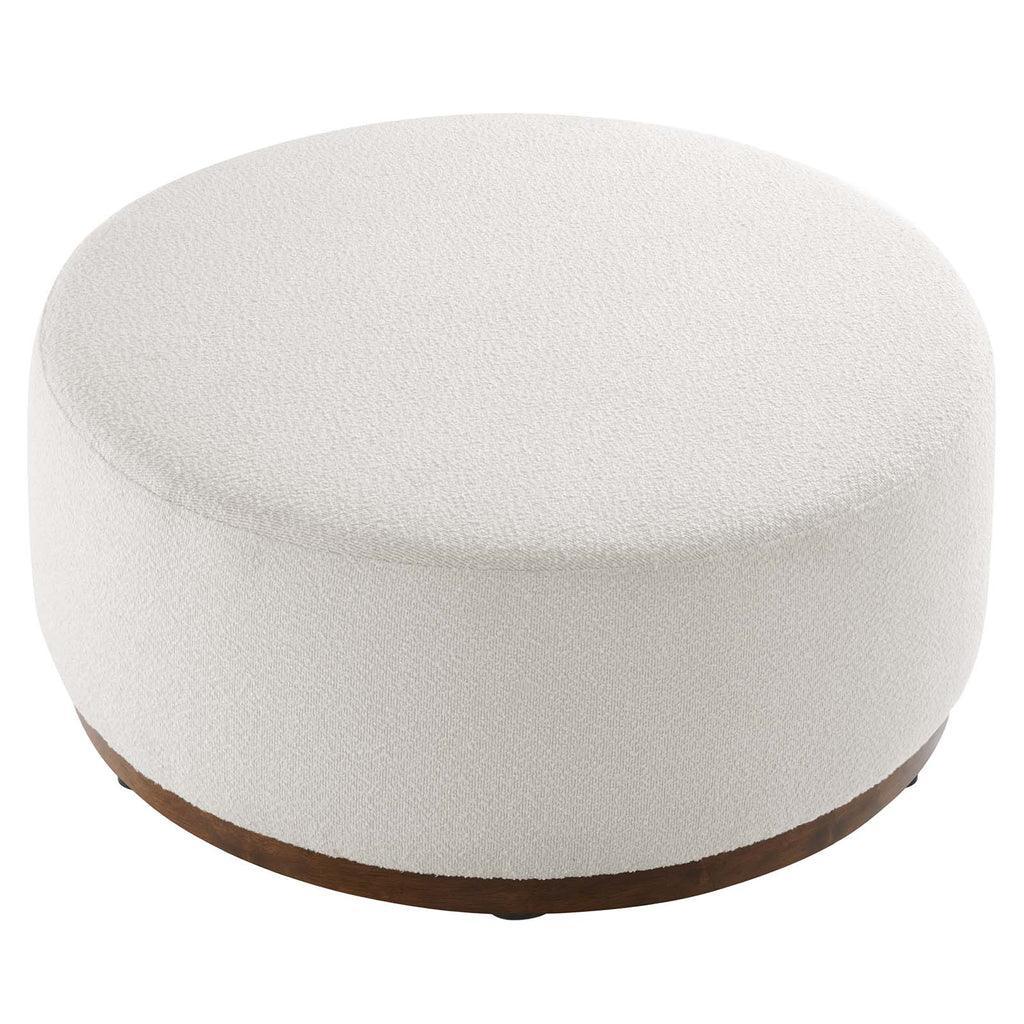 Modway Tilden Large 38" Round Boucle Upholstered Ottoman FredCo