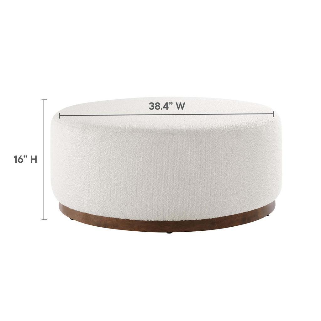 Modway Tilden Large 38" Round Boucle Upholstered Ottoman FredCo