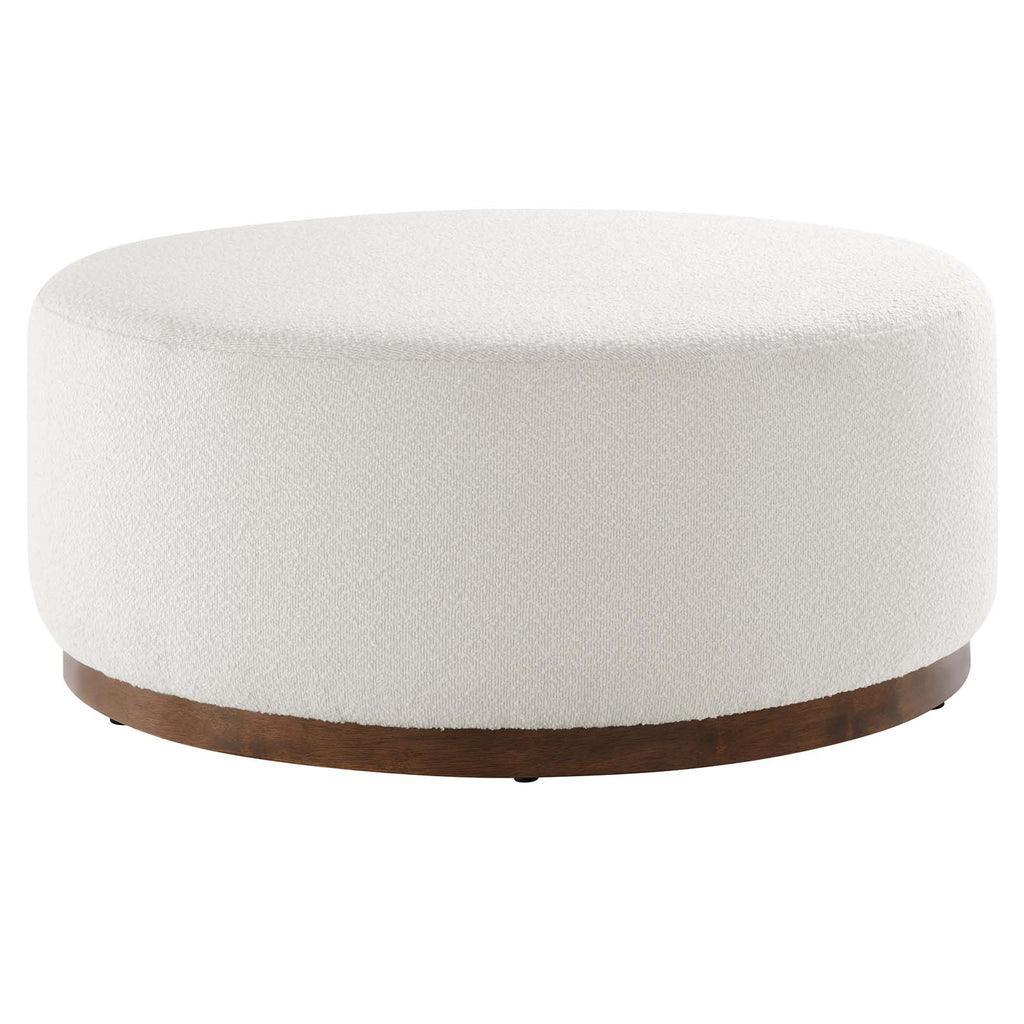Modway Tilden Large 38" Round Boucle Upholstered Ottoman FredCo