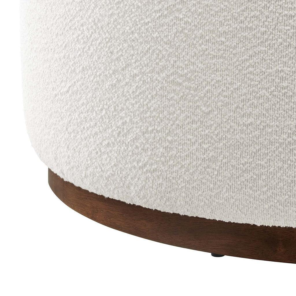 Modway Tilden Large 38" Round Boucle Upholstered Ottoman FredCo
