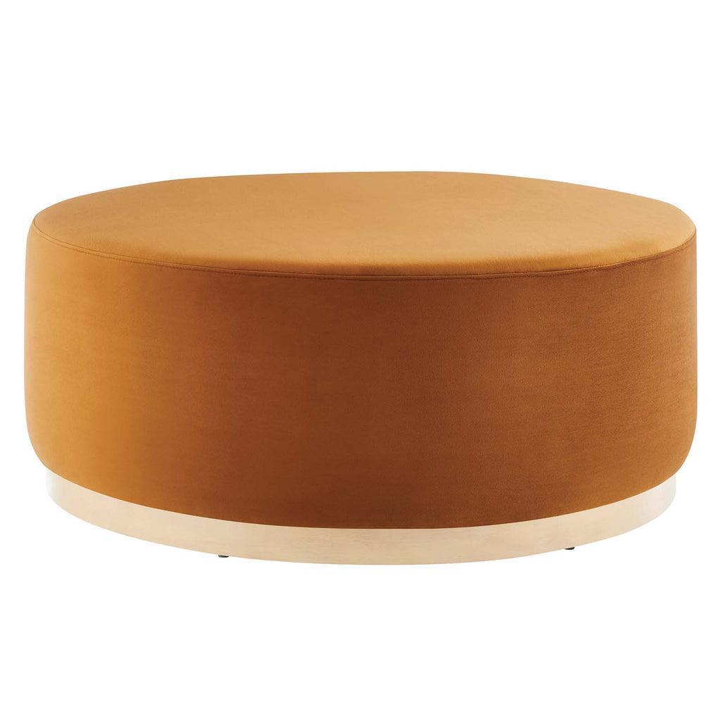 Modway Tilden Large 38" Round Performance Velvet Upholstered Ottoman FredCo