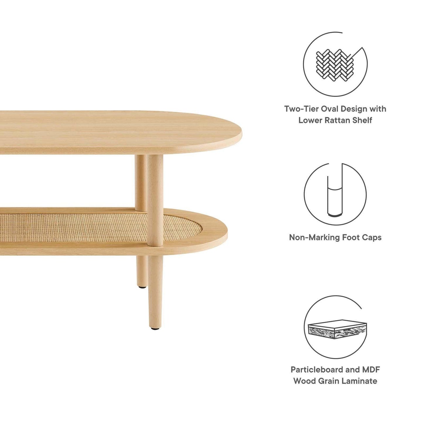 Modway Torus Oval Coffee Table, EEI-6526 FredCo