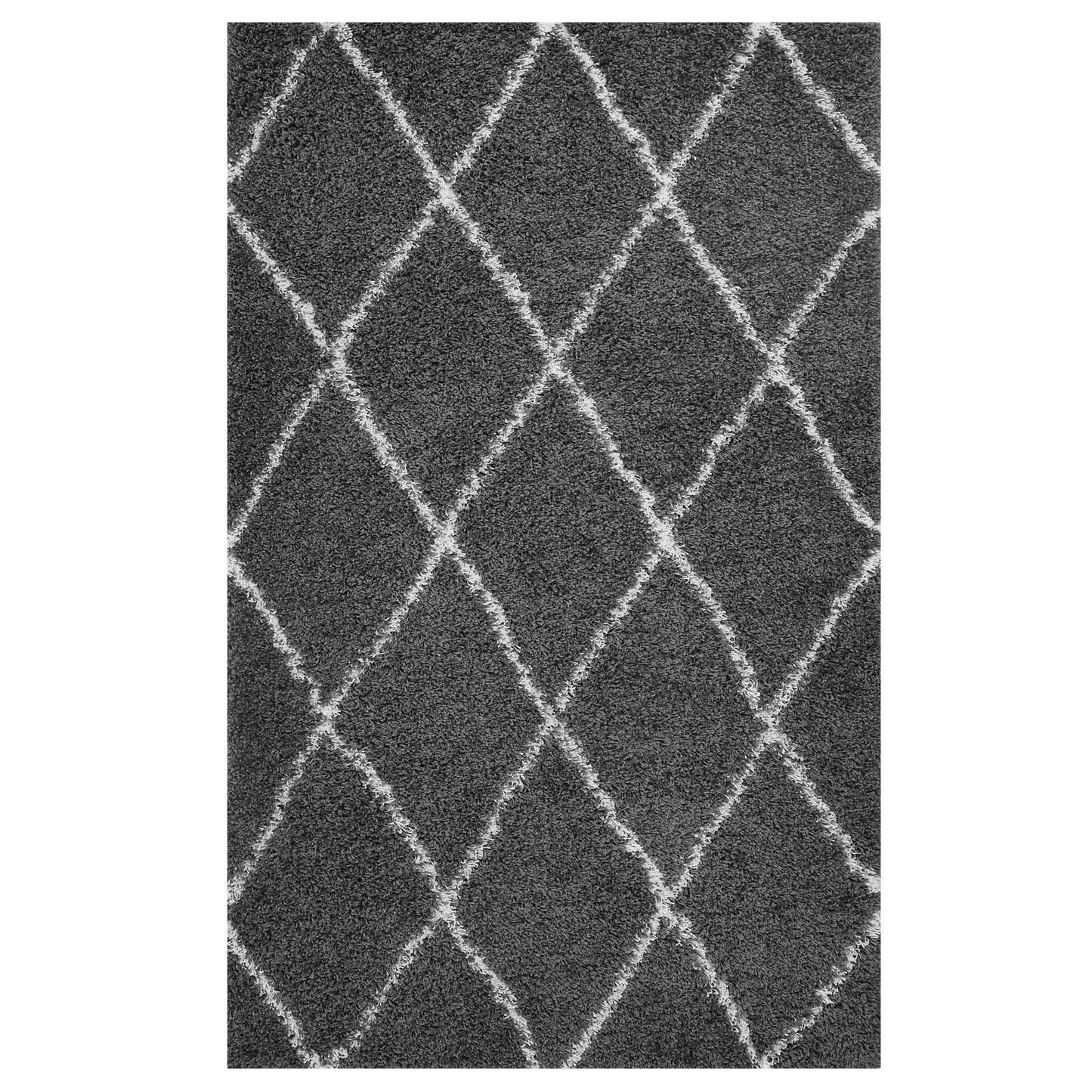 Modway Toryn Diamond Lattice Shag Area Rug FredCo