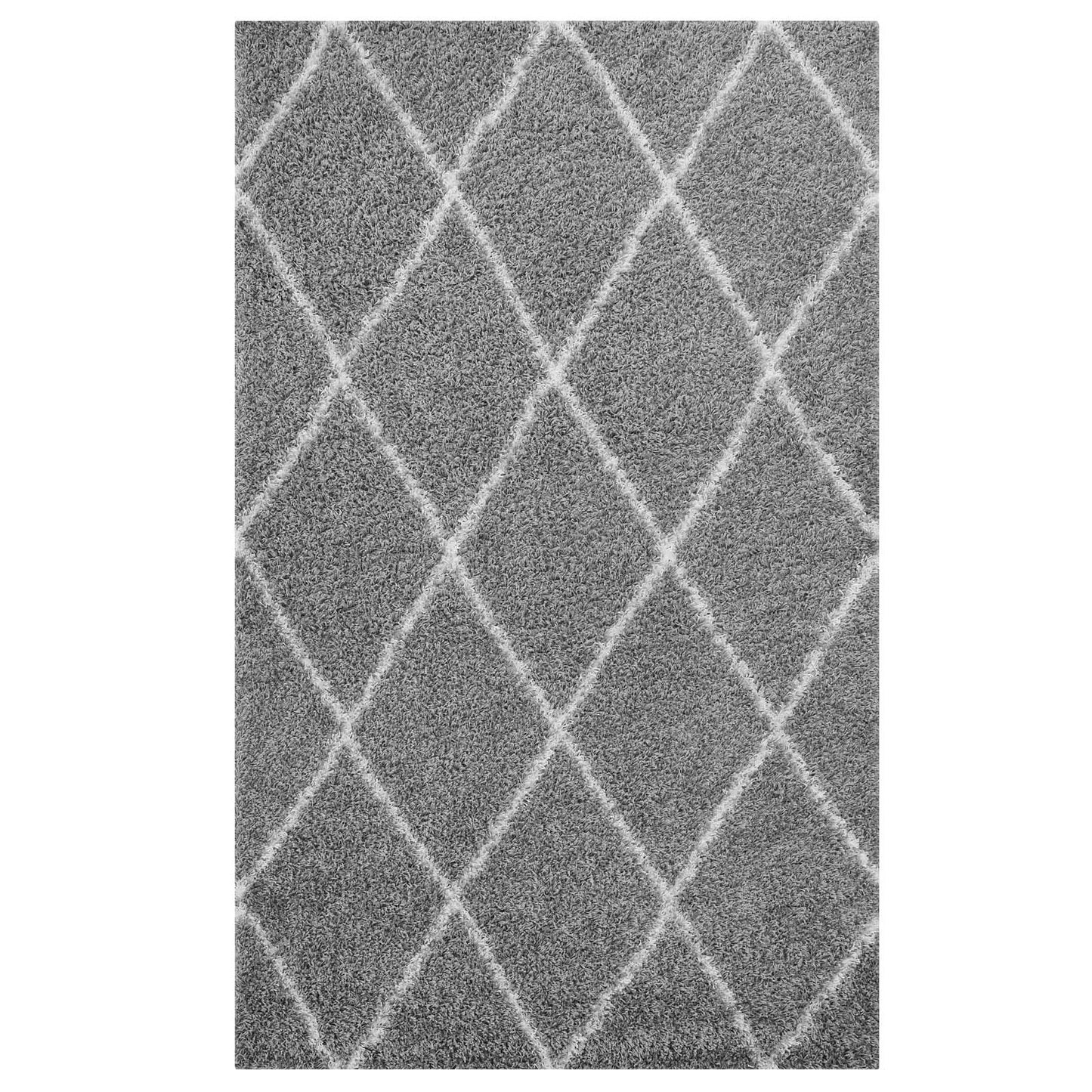 Modway Toryn Diamond Lattice Shag Area Rug FredCo