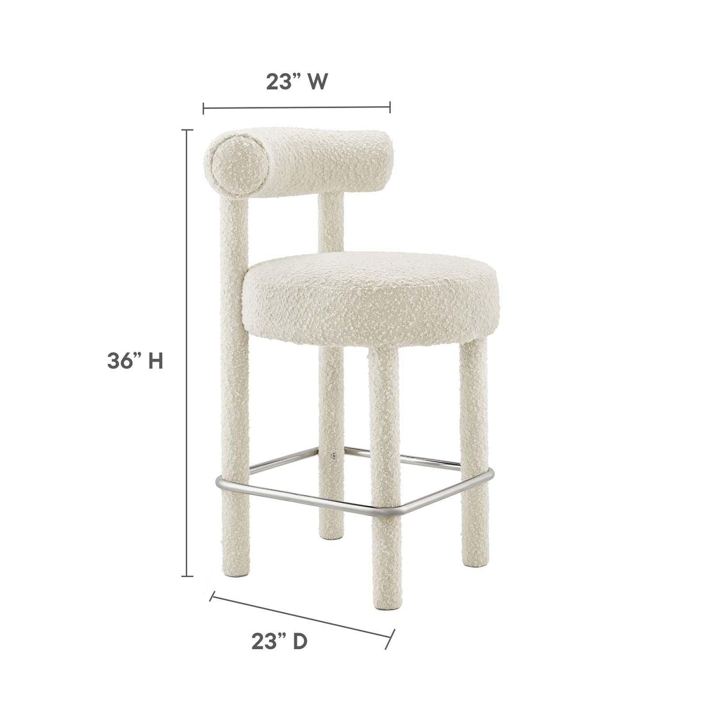 Modway Toulouse Boucle Fabric Counter Stool - Set of 2 FredCo