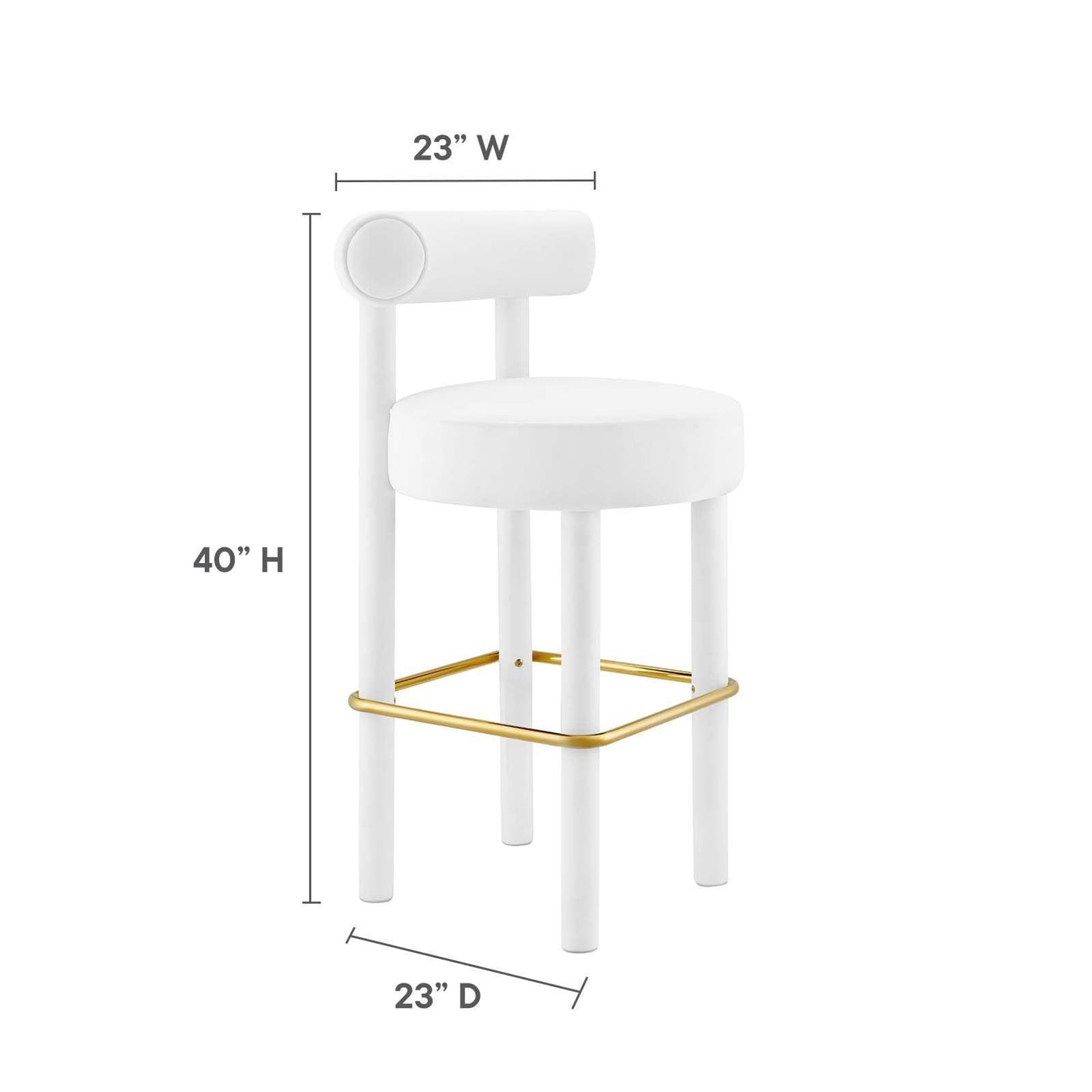 Modway Toulouse Performance Velvet Bar Stool - Set of 2 FredCo