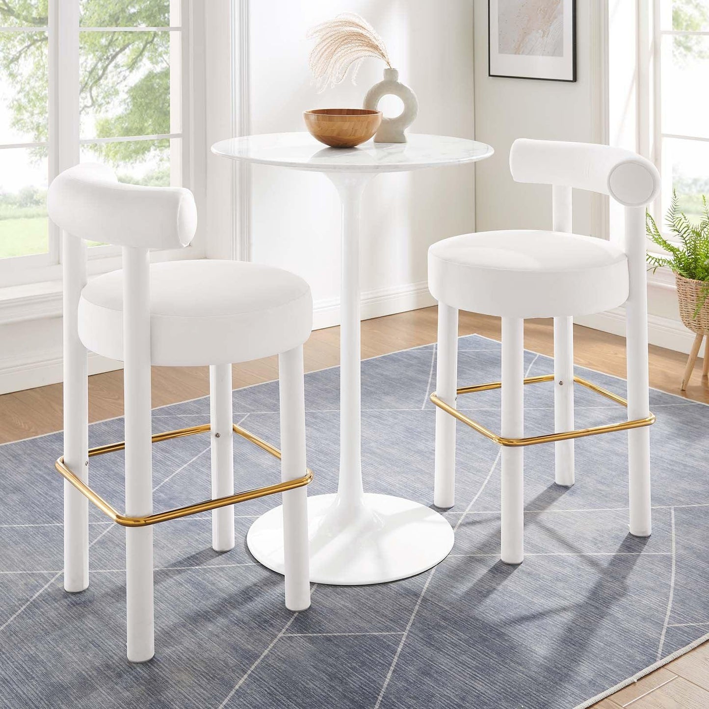 Modway Toulouse Performance Velvet Bar Stool - Set of 2 FredCo