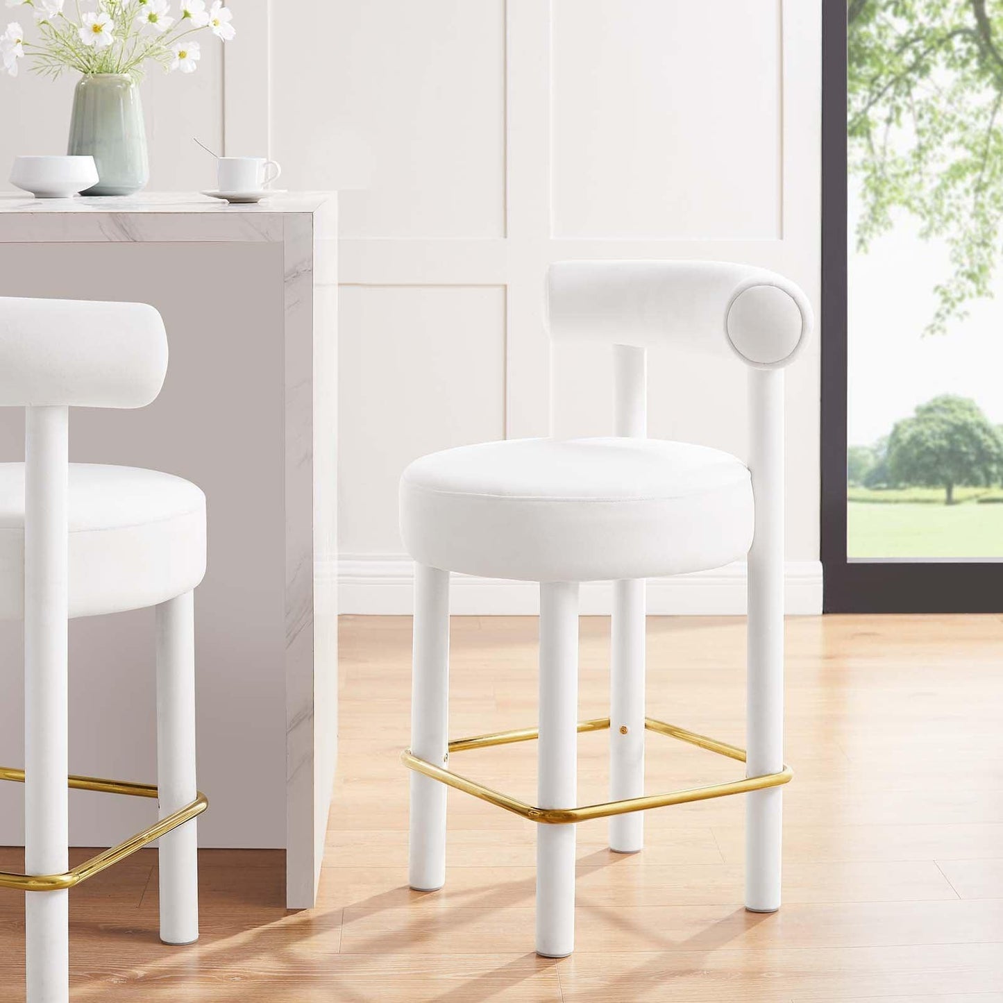 Modway Toulouse Performance Velvet Counter Stool - Set of 2 FredCo