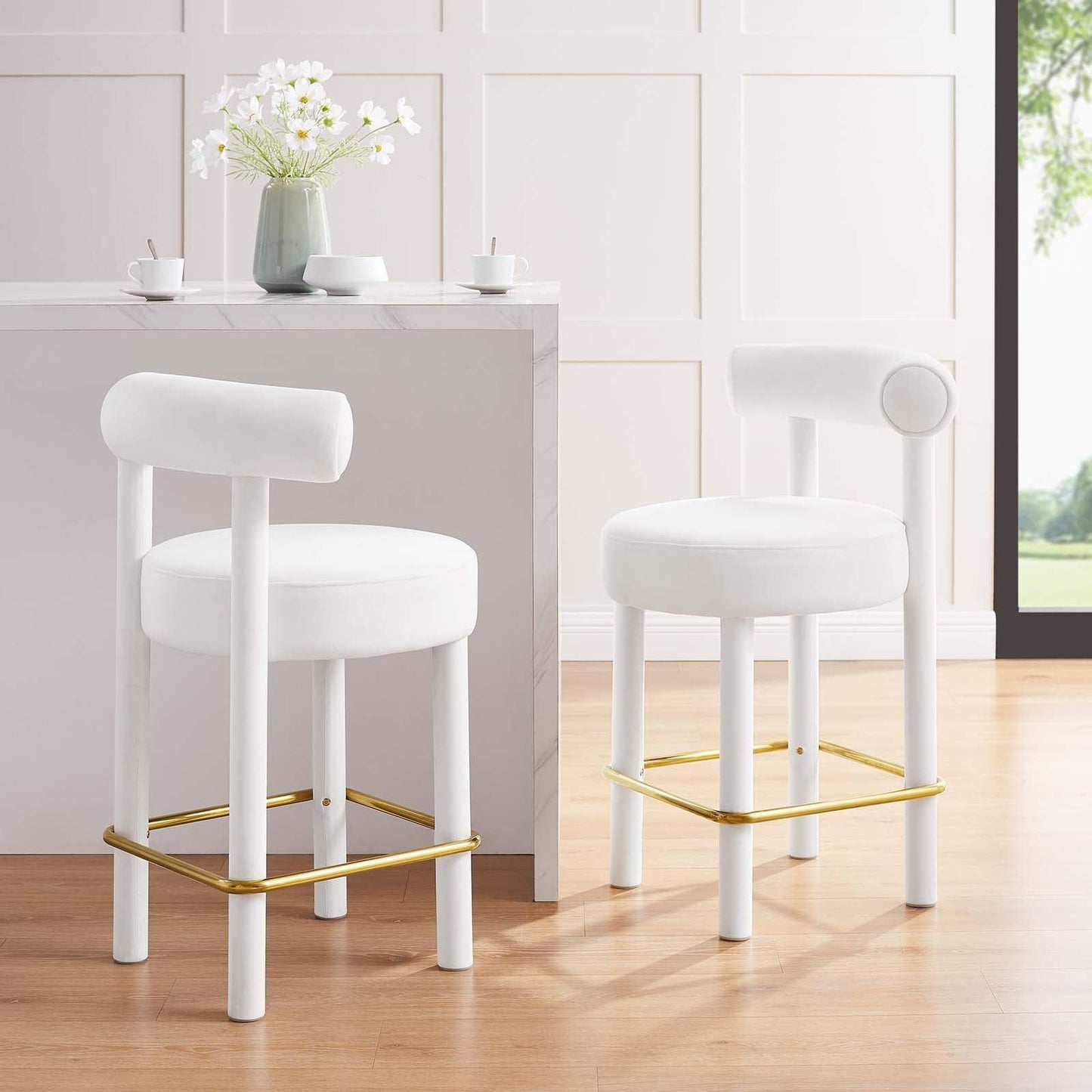 Modway Toulouse Performance Velvet Counter Stool - Set of 2 FredCo