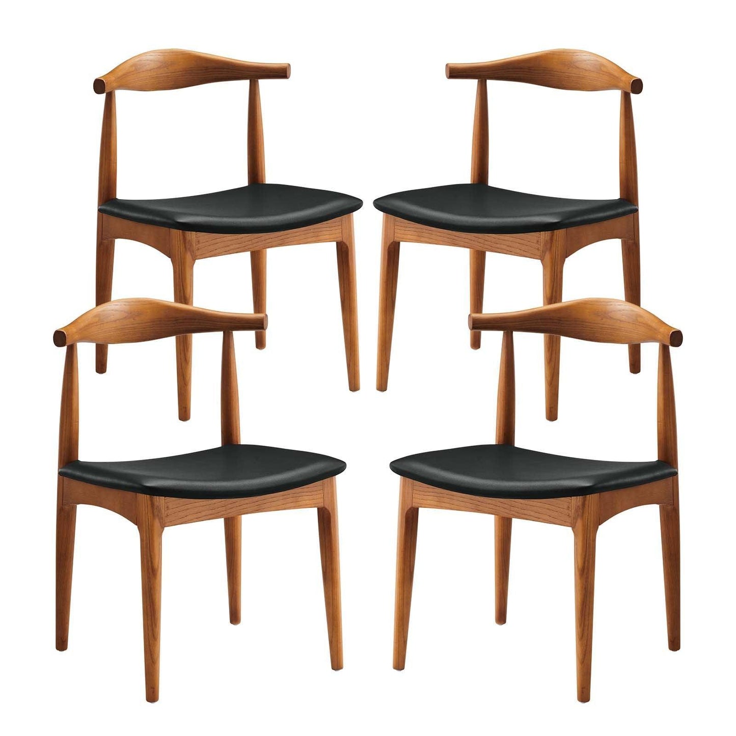 Modway Tracy Dining Chairs Wood Set of 4 FredCo