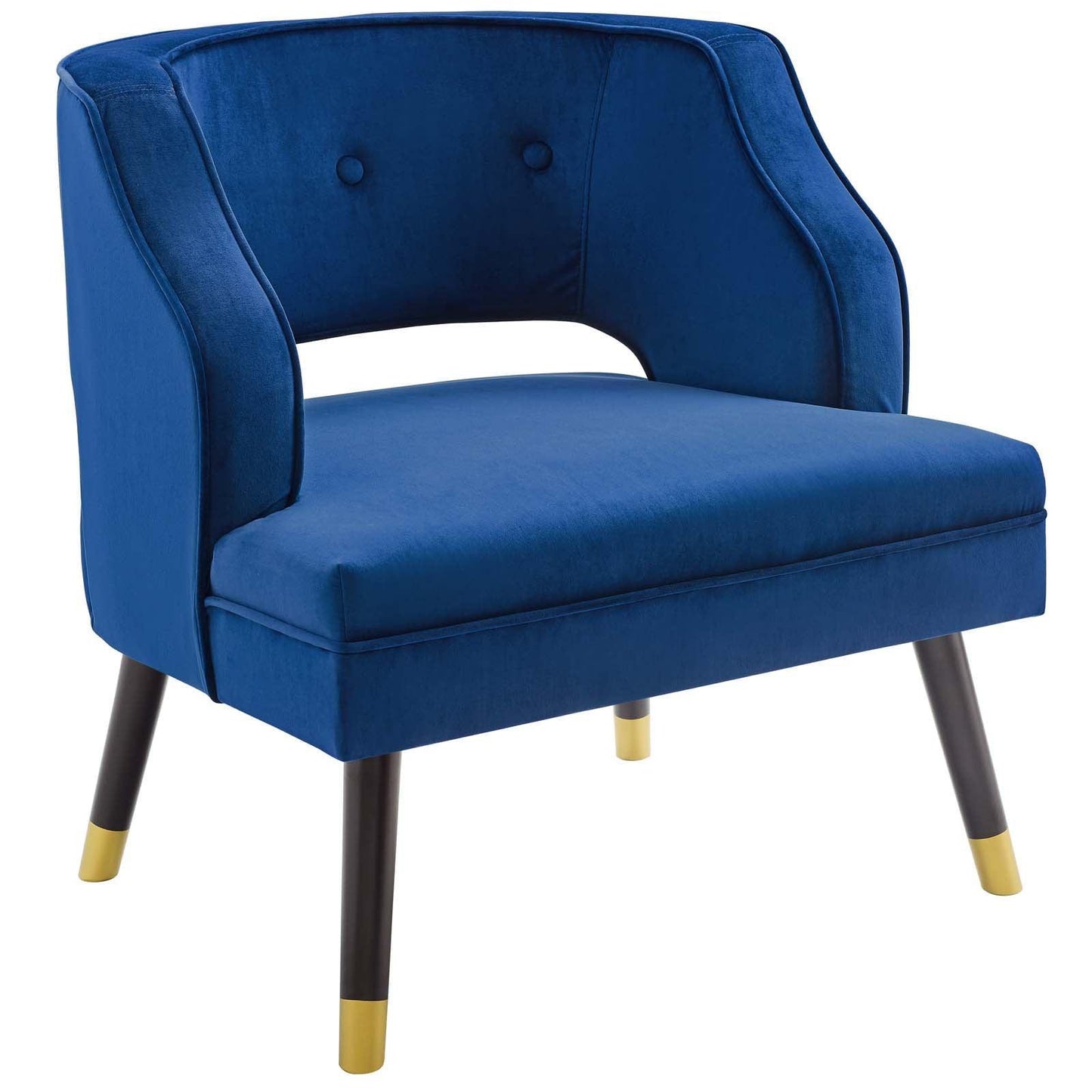 Modway Traipse Button Tufted Open Back Performance Velvet Armchair FredCo