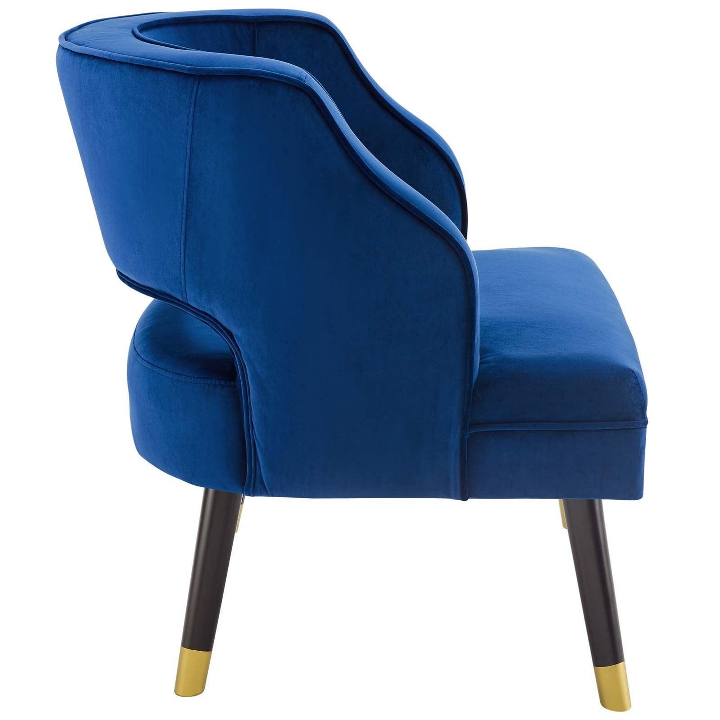 Modway Traipse Button Tufted Open Back Performance Velvet Armchair FredCo
