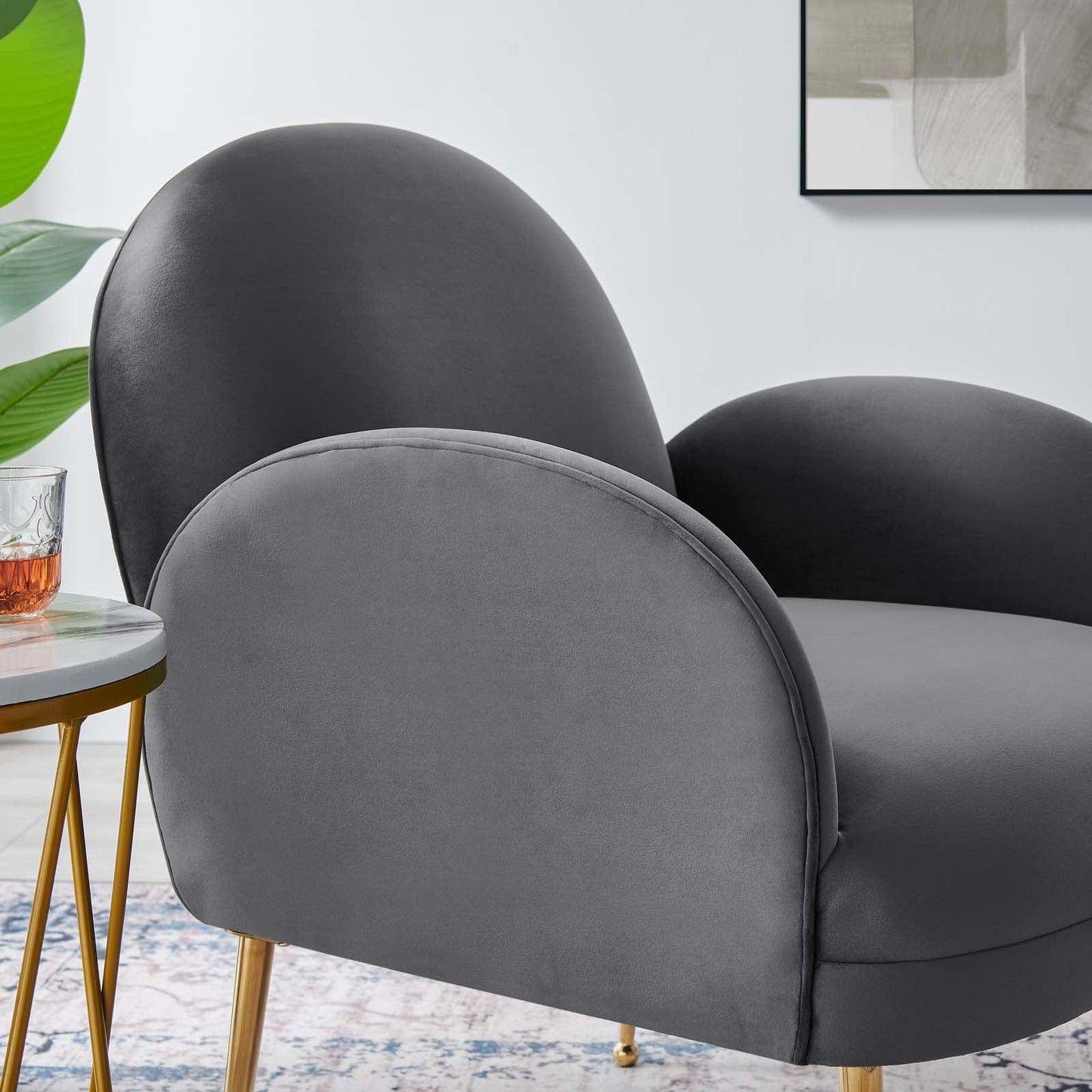 Modway Transcend Performance Velvet Armchair FredCo