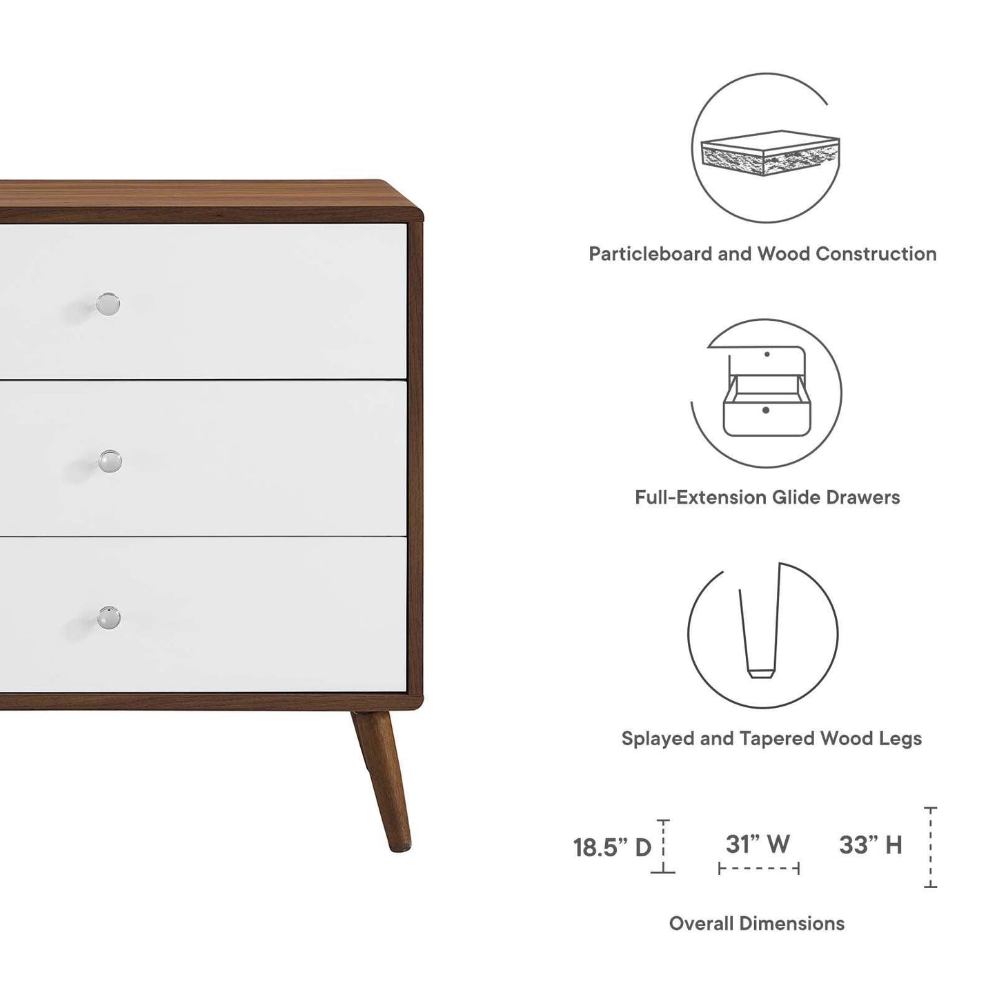 Modway Transmit 3-Drawer Chest FredCo