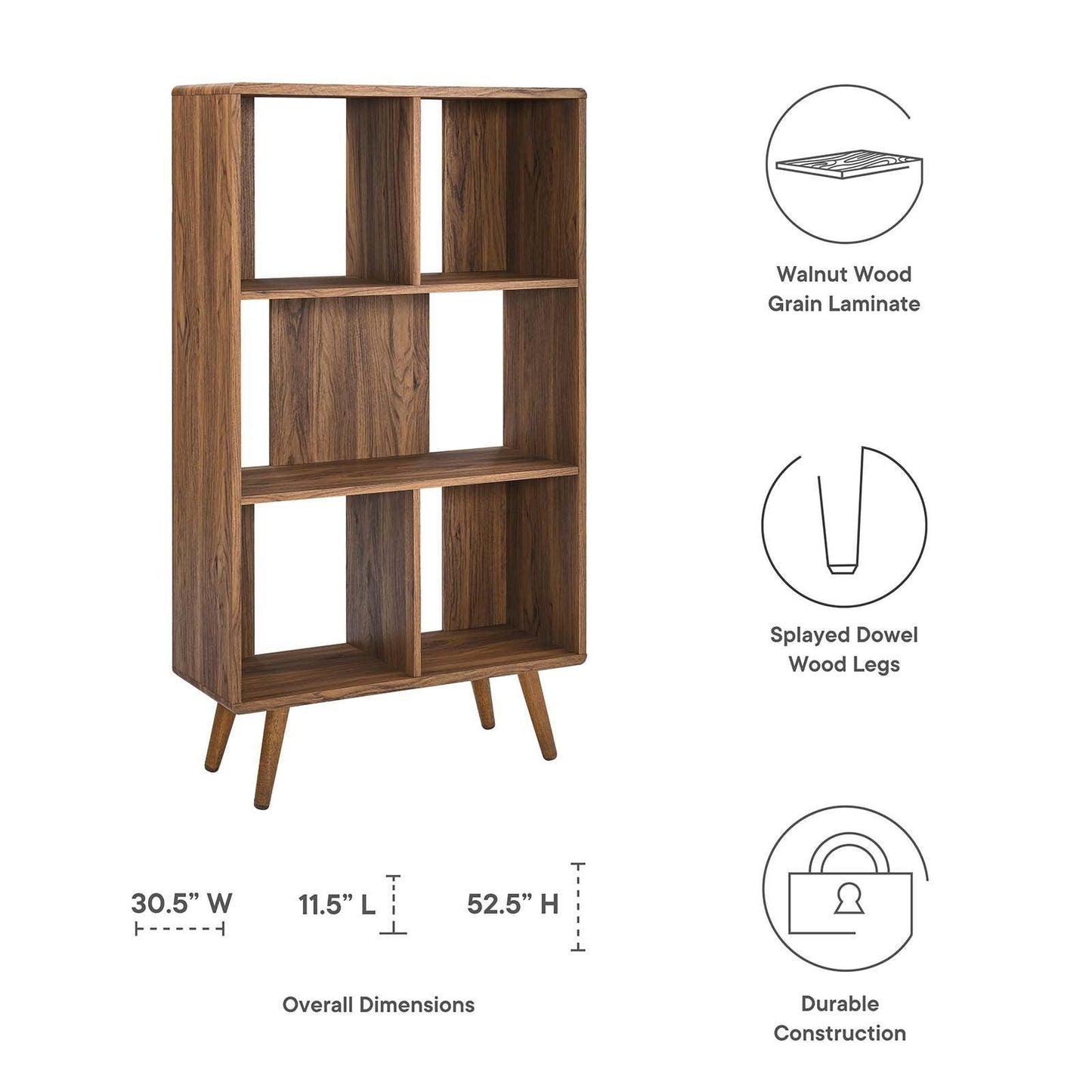 Modway Transmit 31" Wood Bookcase FredCo