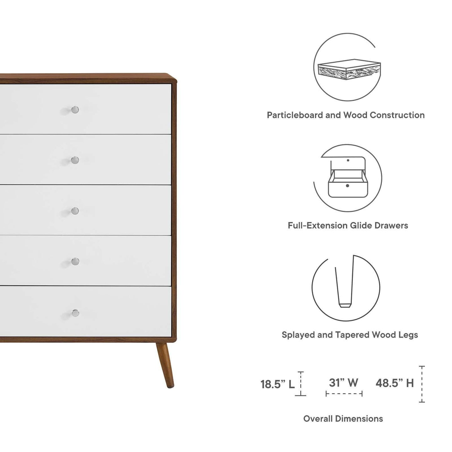 Modway Transmit 5-Drawer Chest FredCo
