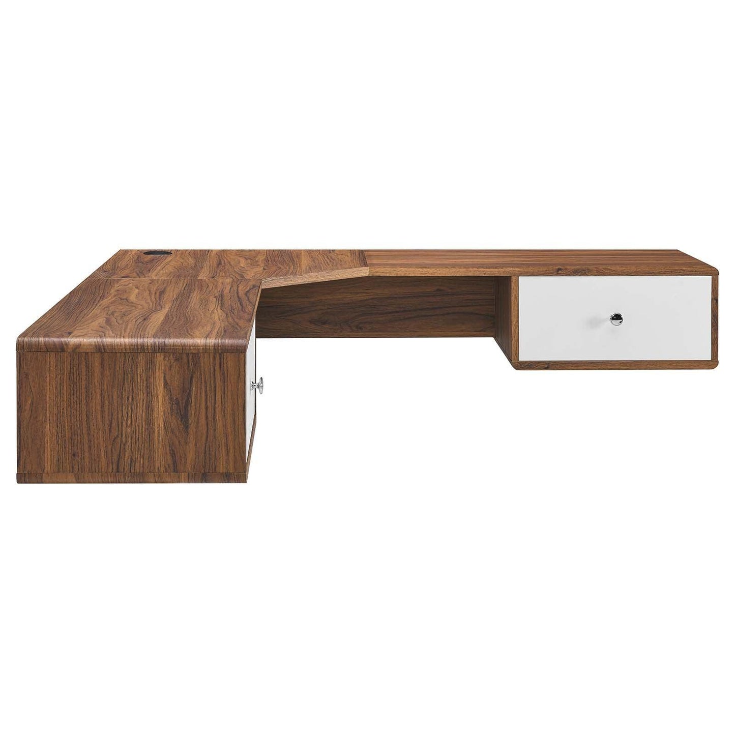 Modway Transmit 55" Wall Mount Corner Wood Office Desk FredCo