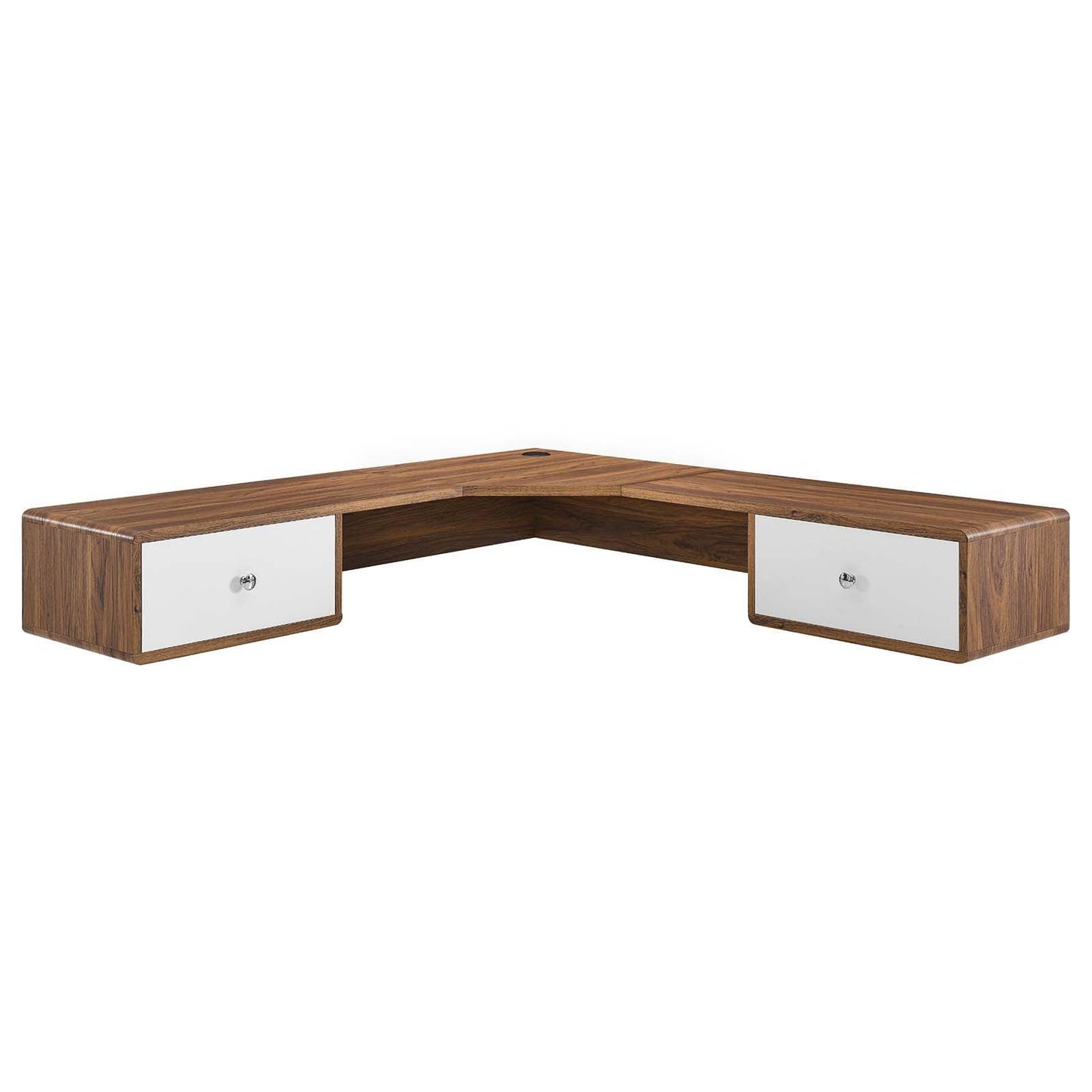 Modway Transmit 55" Wall Mount Corner Wood Office Desk FredCo