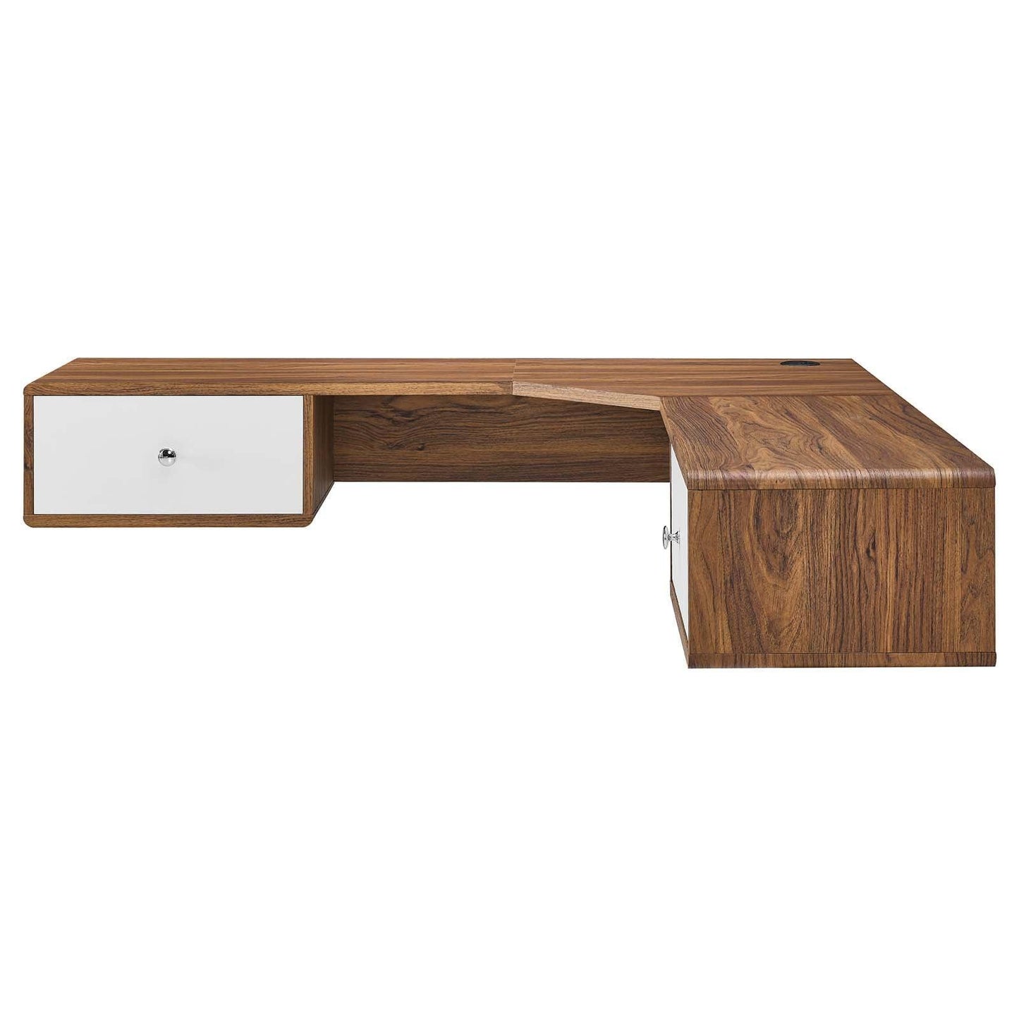 Modway Transmit 55" Wall Mount Corner Wood Office Desk FredCo