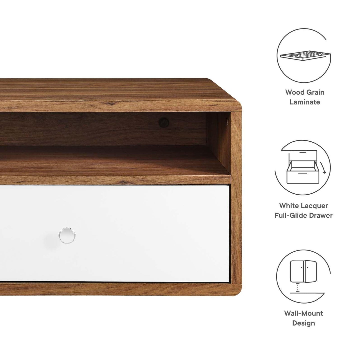 Modway Transmit Wall Mount Nightstand FredCo
