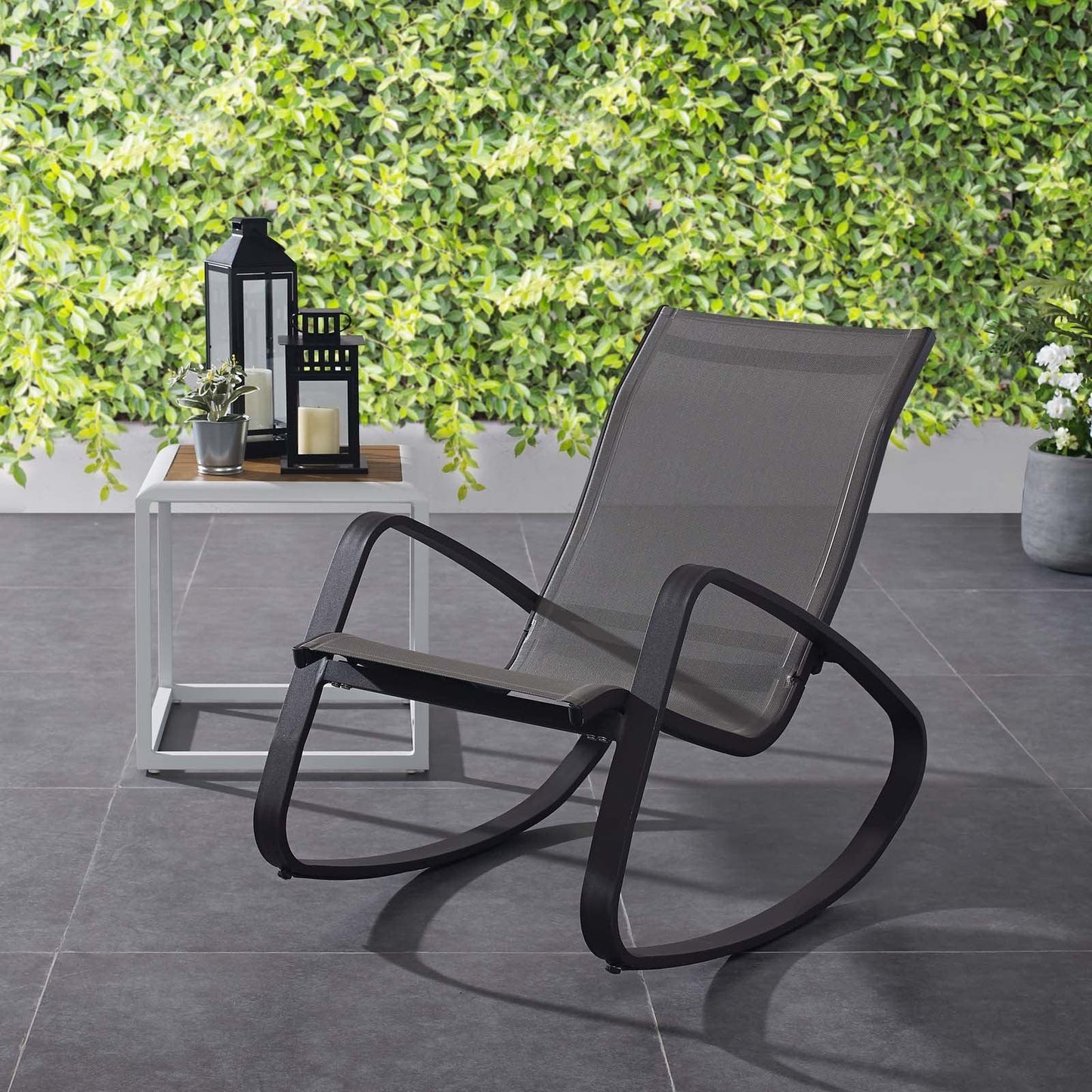 Modway Traveler Rocking Outdoor Patio Mesh Sling Lounge Chair FredCo