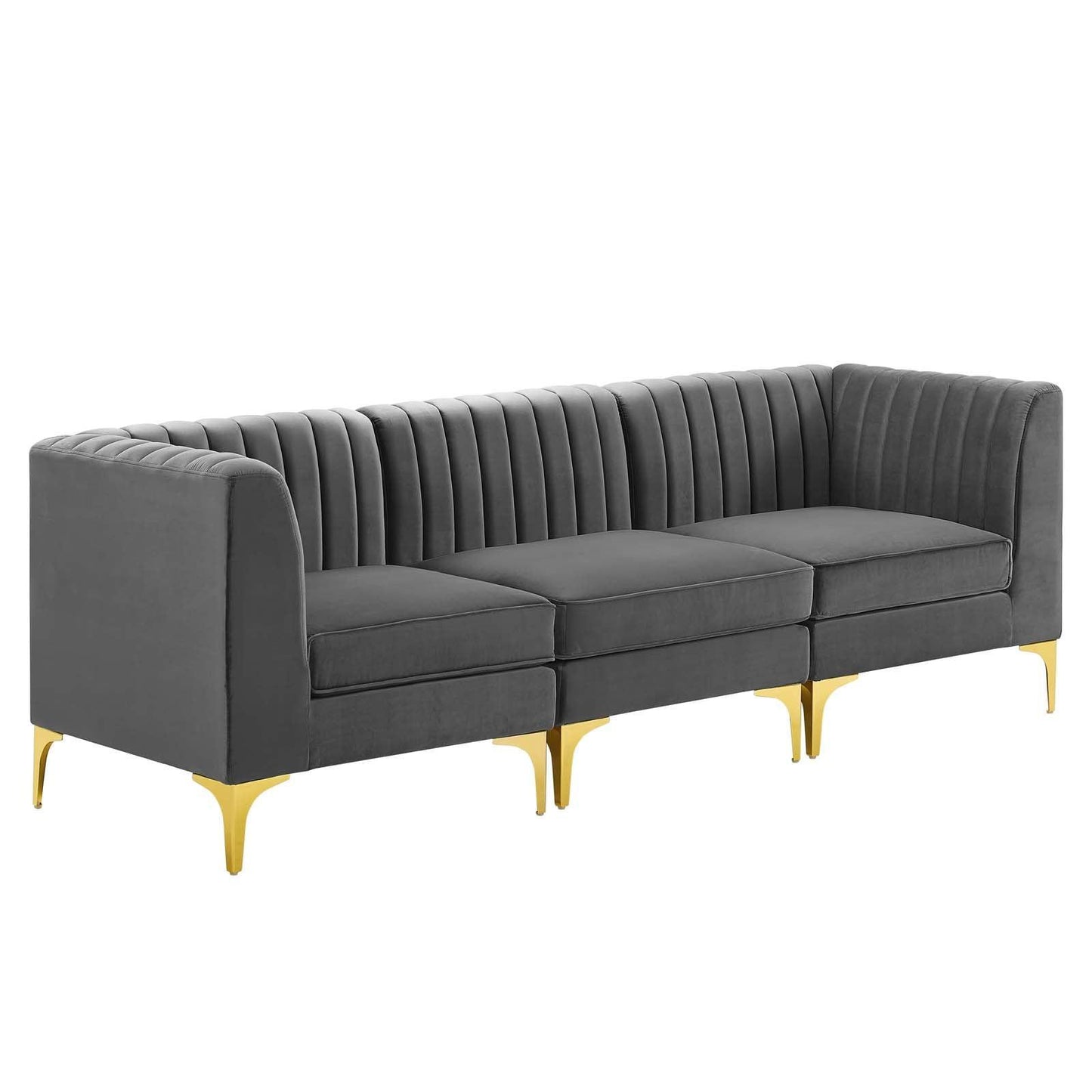 Modway Triumph Channel Tufted Performance Velvet 3-Seater Sofa, EEI-4347 FredCo