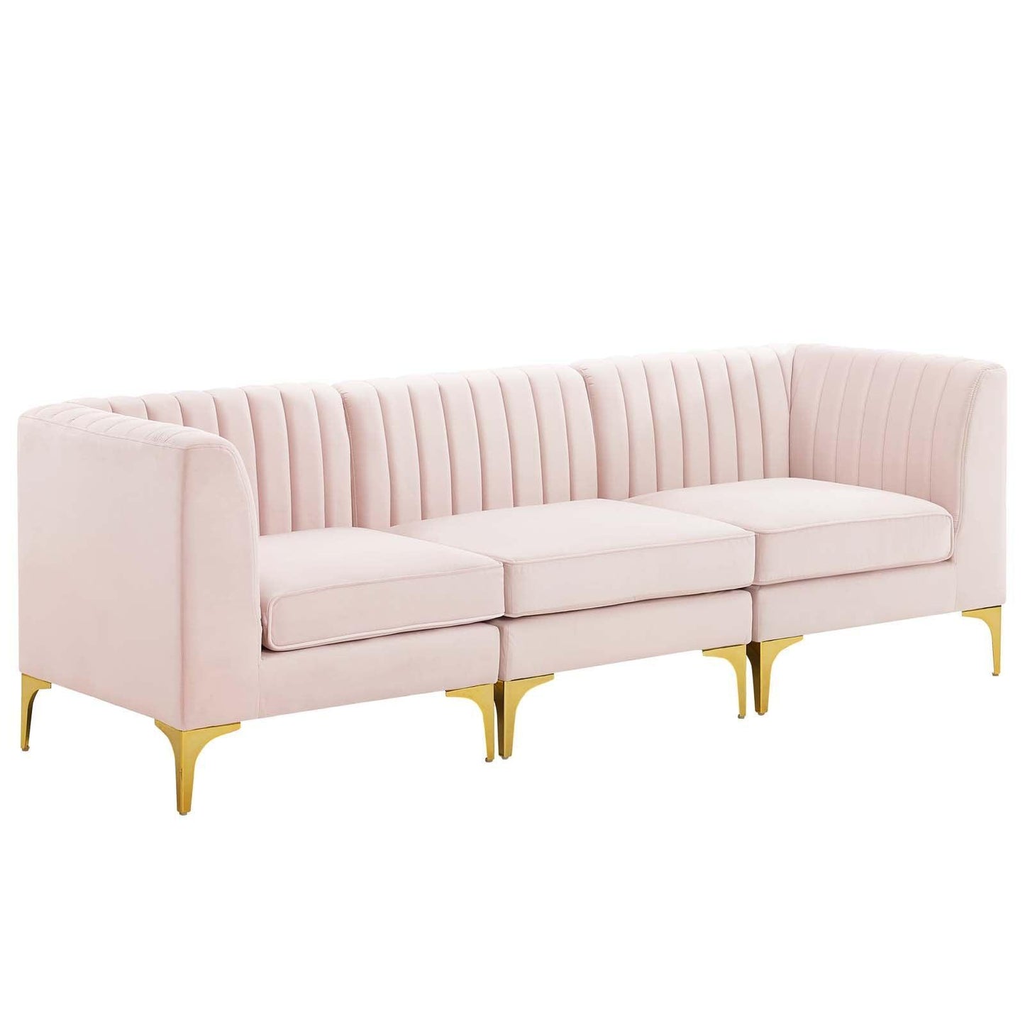 Modway Triumph Channel Tufted Performance Velvet 3-Seater Sofa, EEI-4347 FredCo
