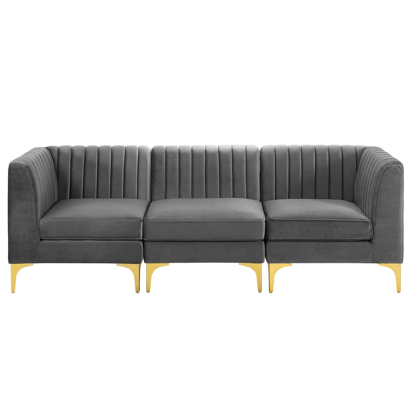 Modway Triumph Channel Tufted Performance Velvet 3-Seater Sofa, EEI-4347 FredCo