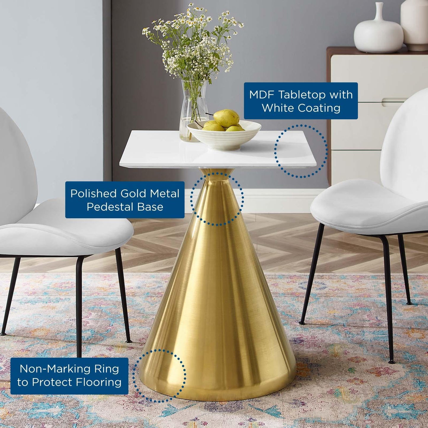 Modway Tupelo 24" Square Dining Table FredCo