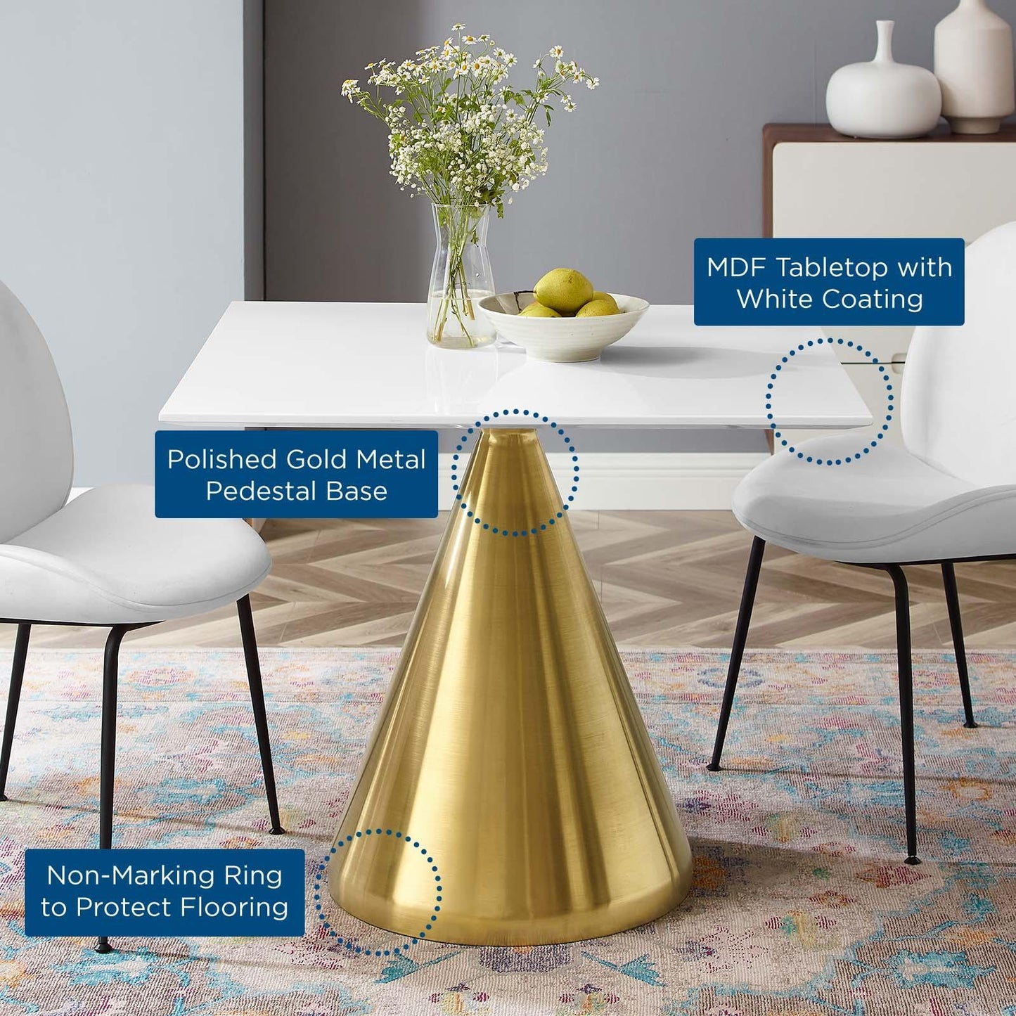 Modway Tupelo 36" Square Dining Table FredCo