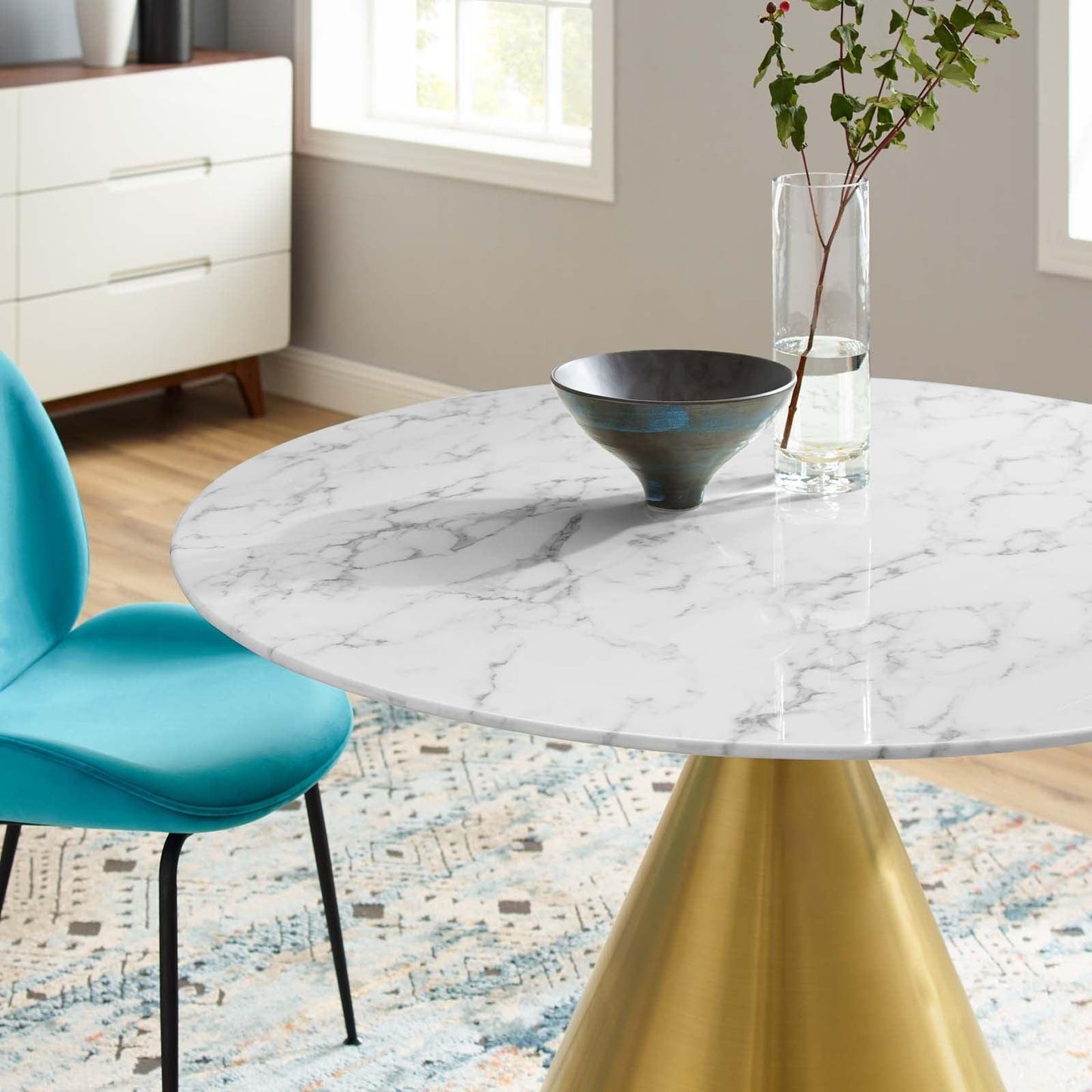 Modway Tupelo 47" Artificial Marble Dining Table FredCo