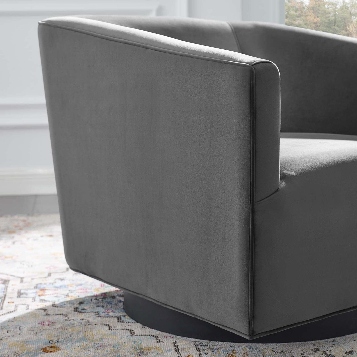 Modway Twist Accent Lounge Performance Velvet Swivel Chair FredCo