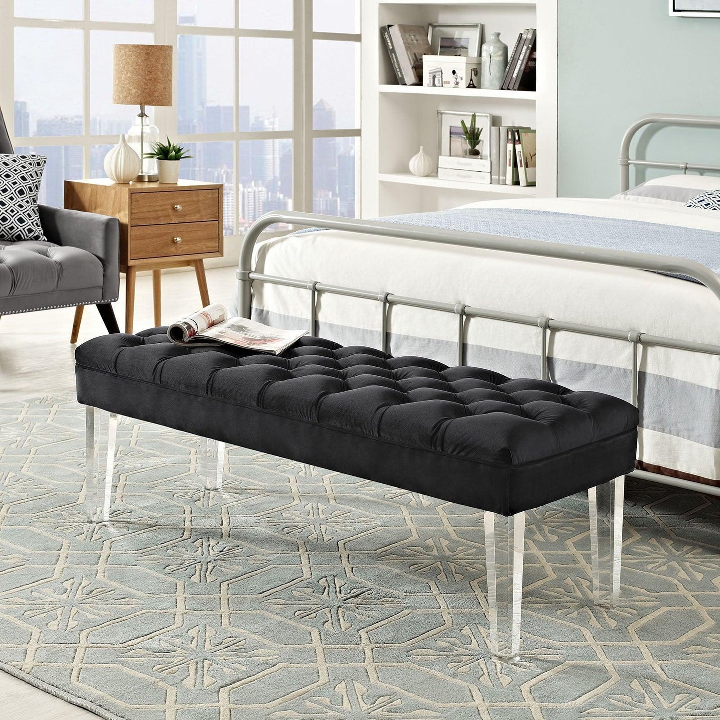 Modway Valet Performance Velvet Bench FredCo