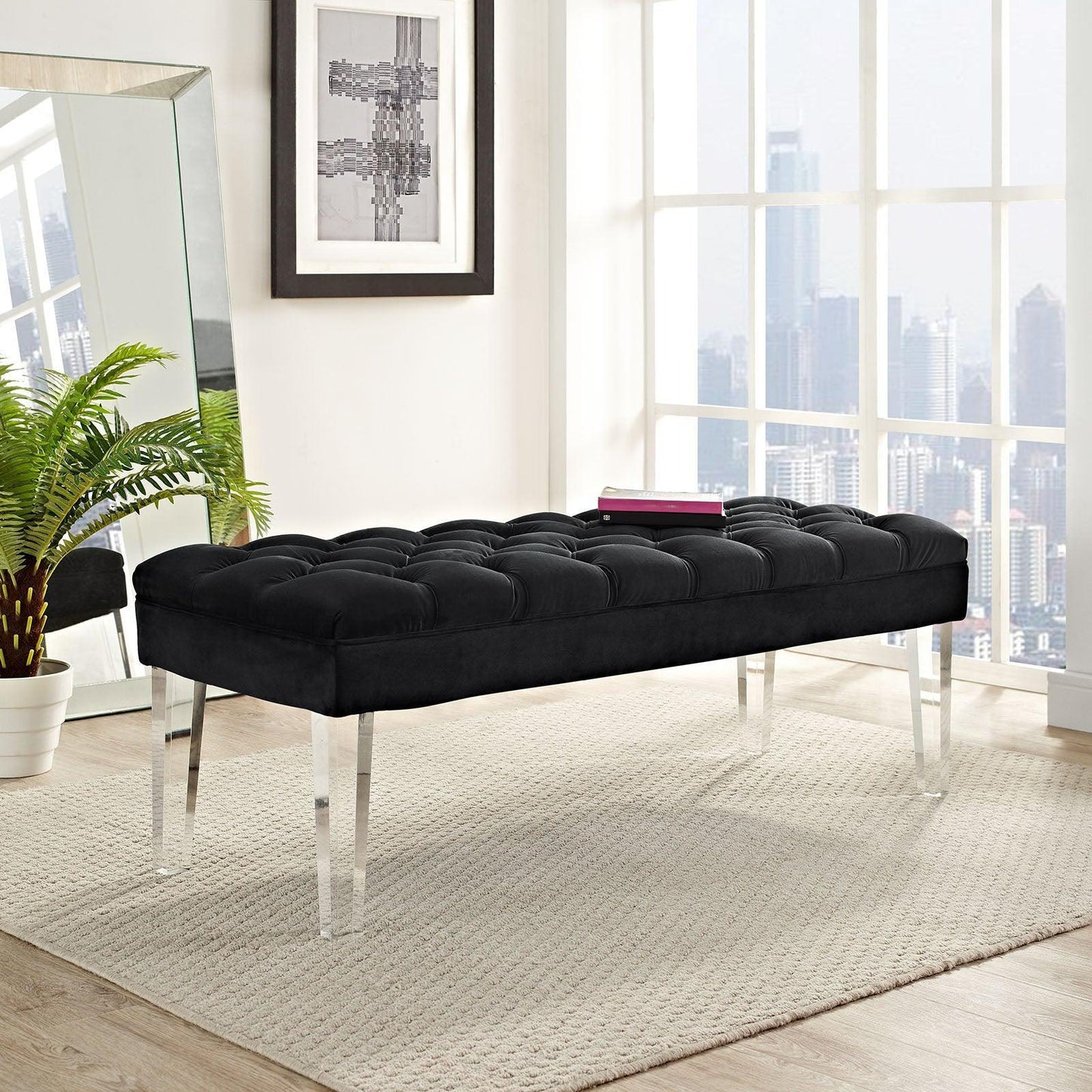 Modway Valet Performance Velvet Bench FredCo