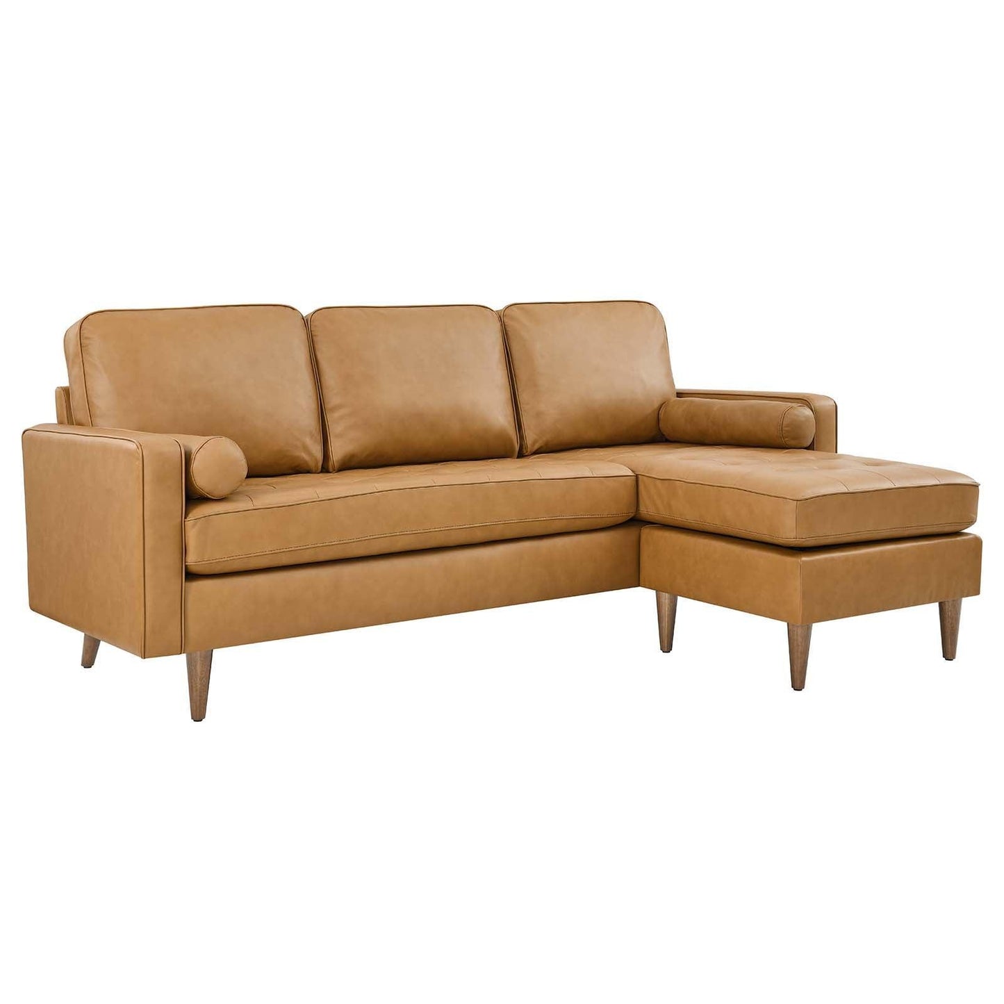 Modway Valour 78" Leather Apartment Sectional Sofa FredCo