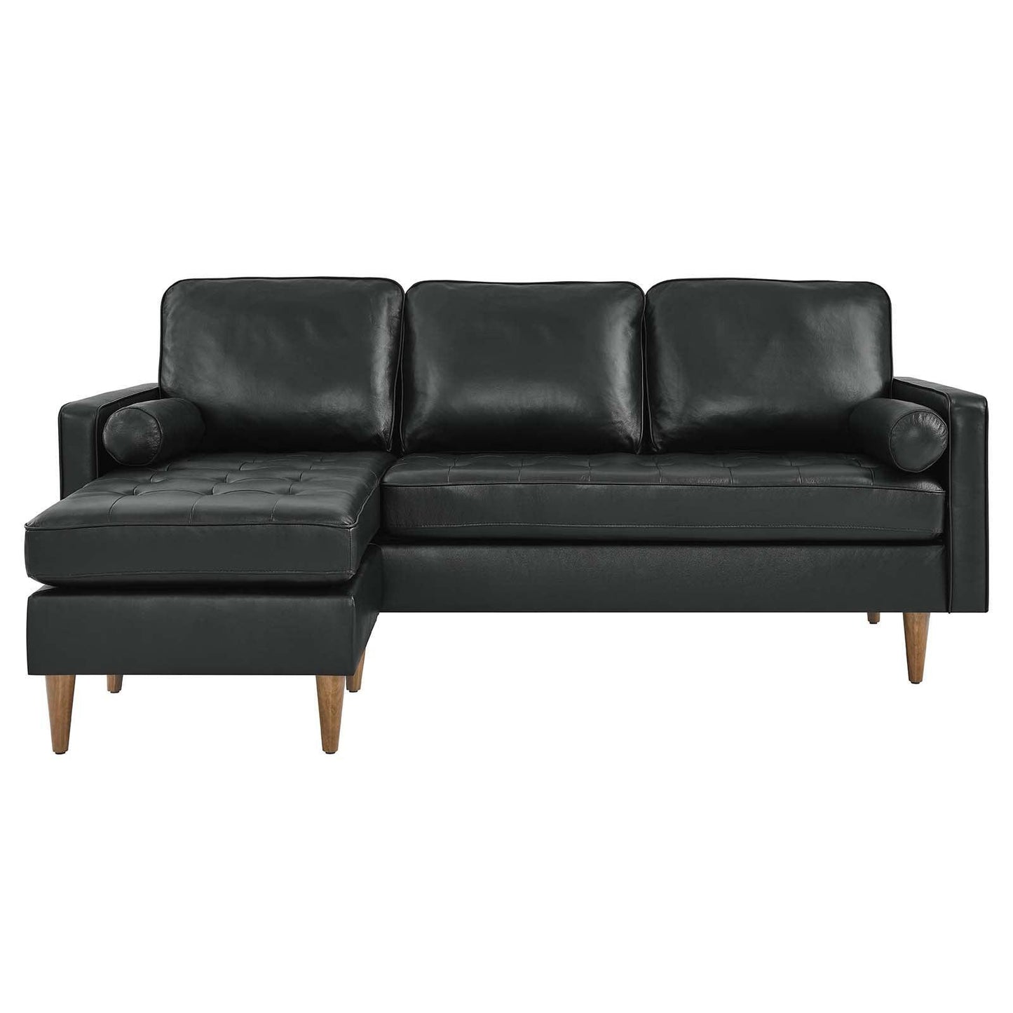 Modway Valour 78" Leather Apartment Sectional Sofa FredCo