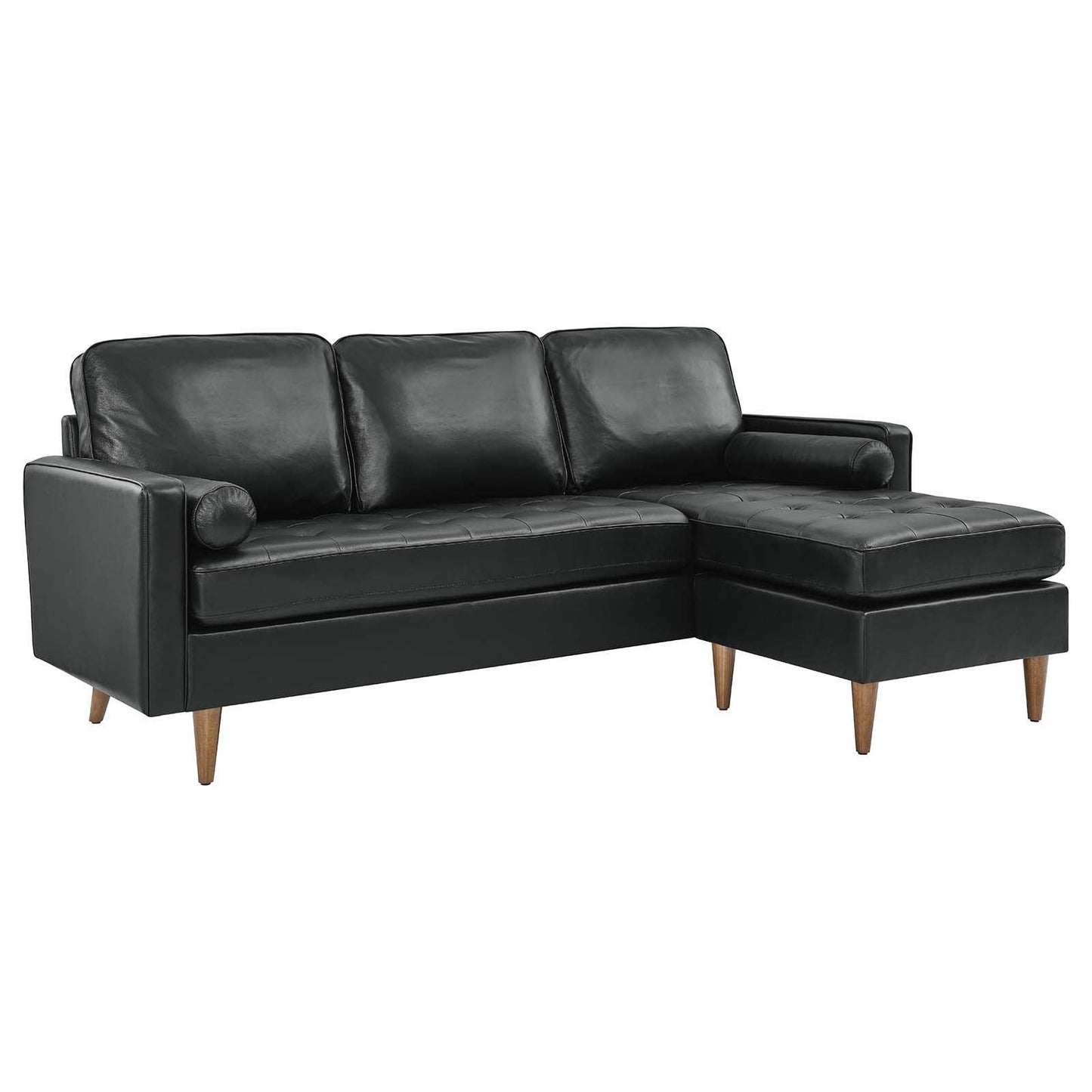 Modway Valour 78" Leather Apartment Sectional Sofa FredCo