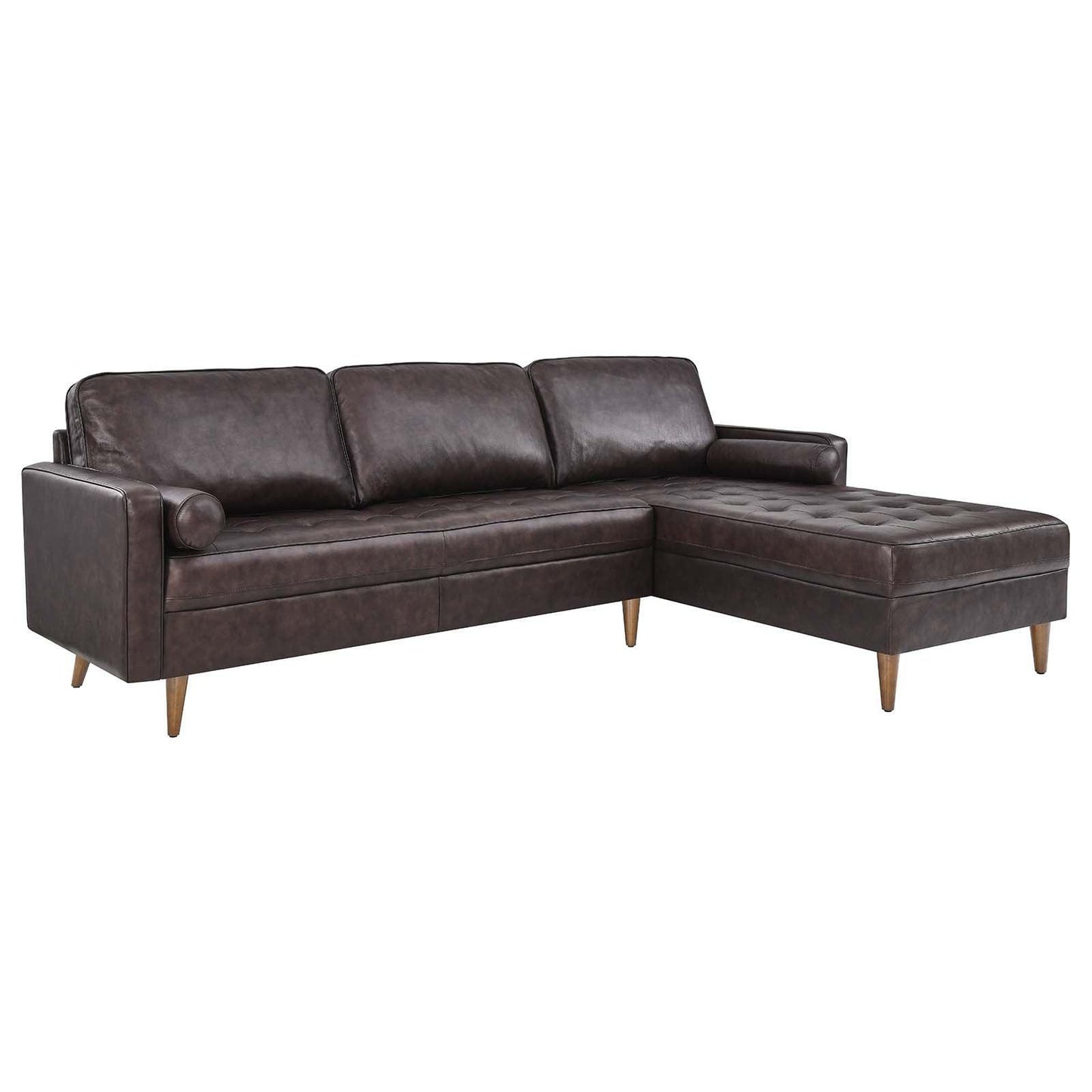 Modway Valour 98" Leather Sectional Sofa FredCo