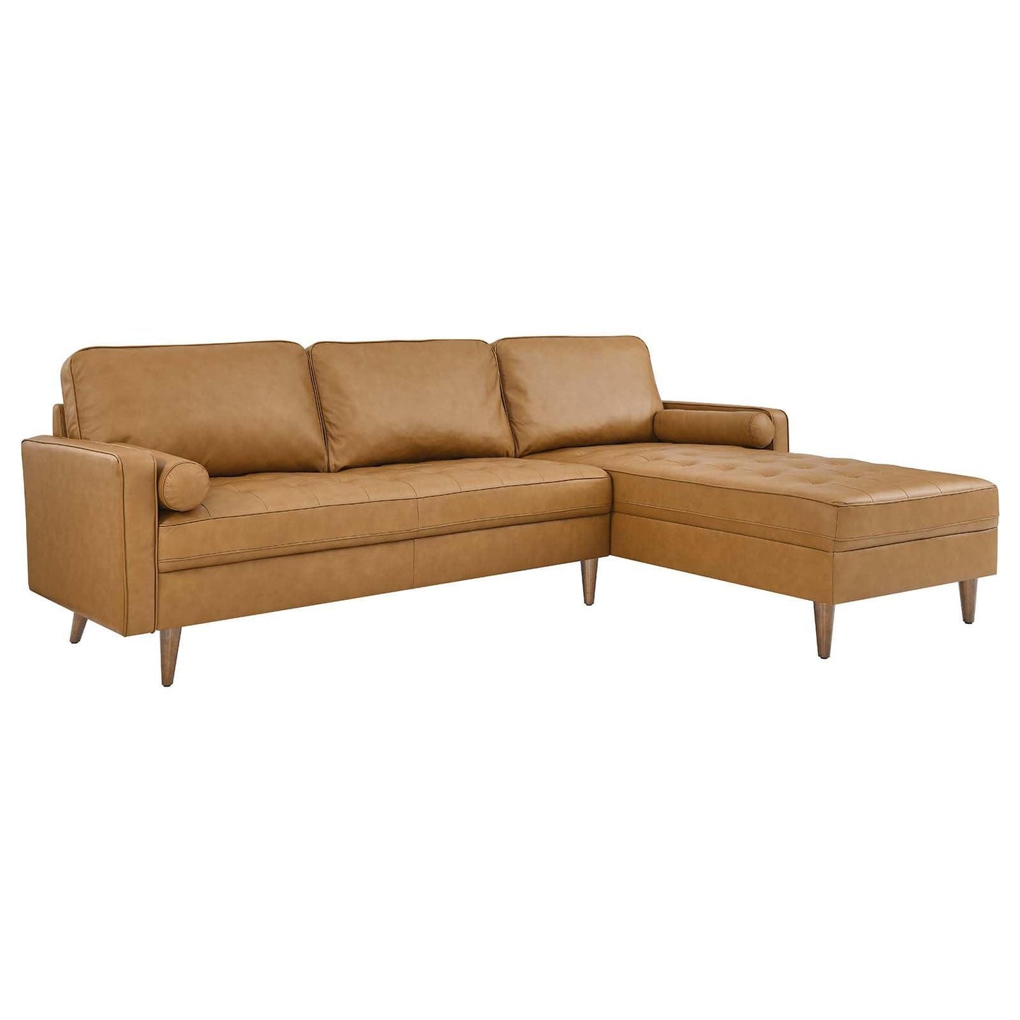 Modway Valour 98" Leather Sectional Sofa FredCo