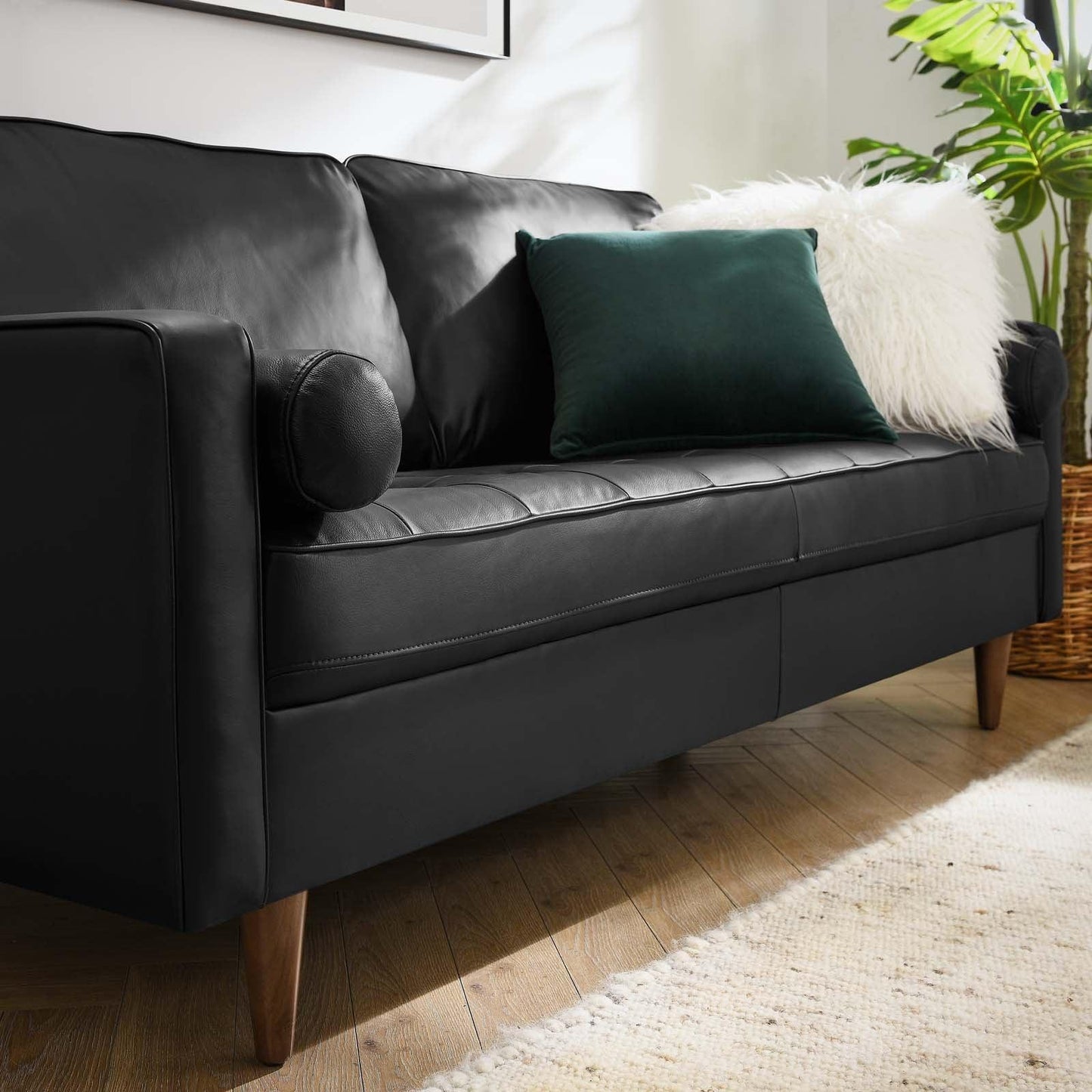 Modway Valour Leather Sofa FredCo