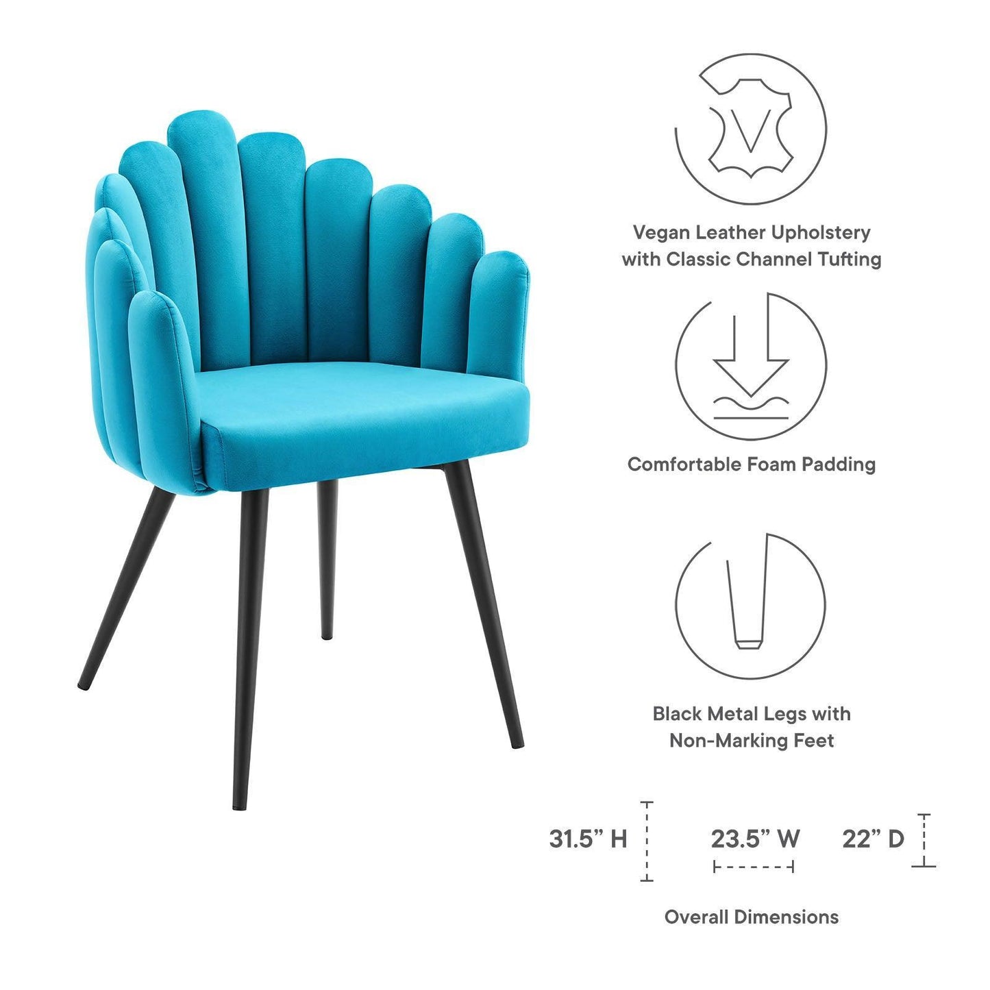 Modway Vanguard Performance Velvet Dining Chair FredCo