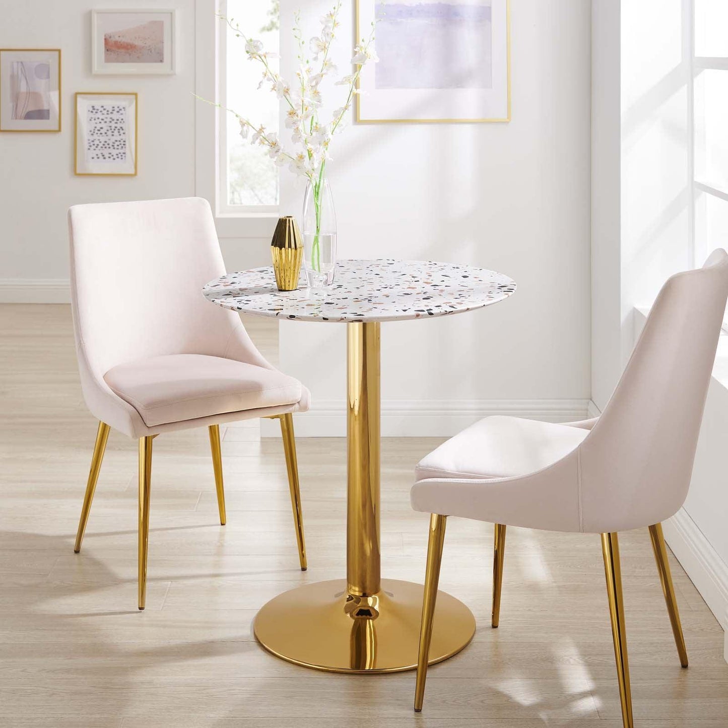 Modway Verne 28" Round Terrazzo Dining Table FredCo