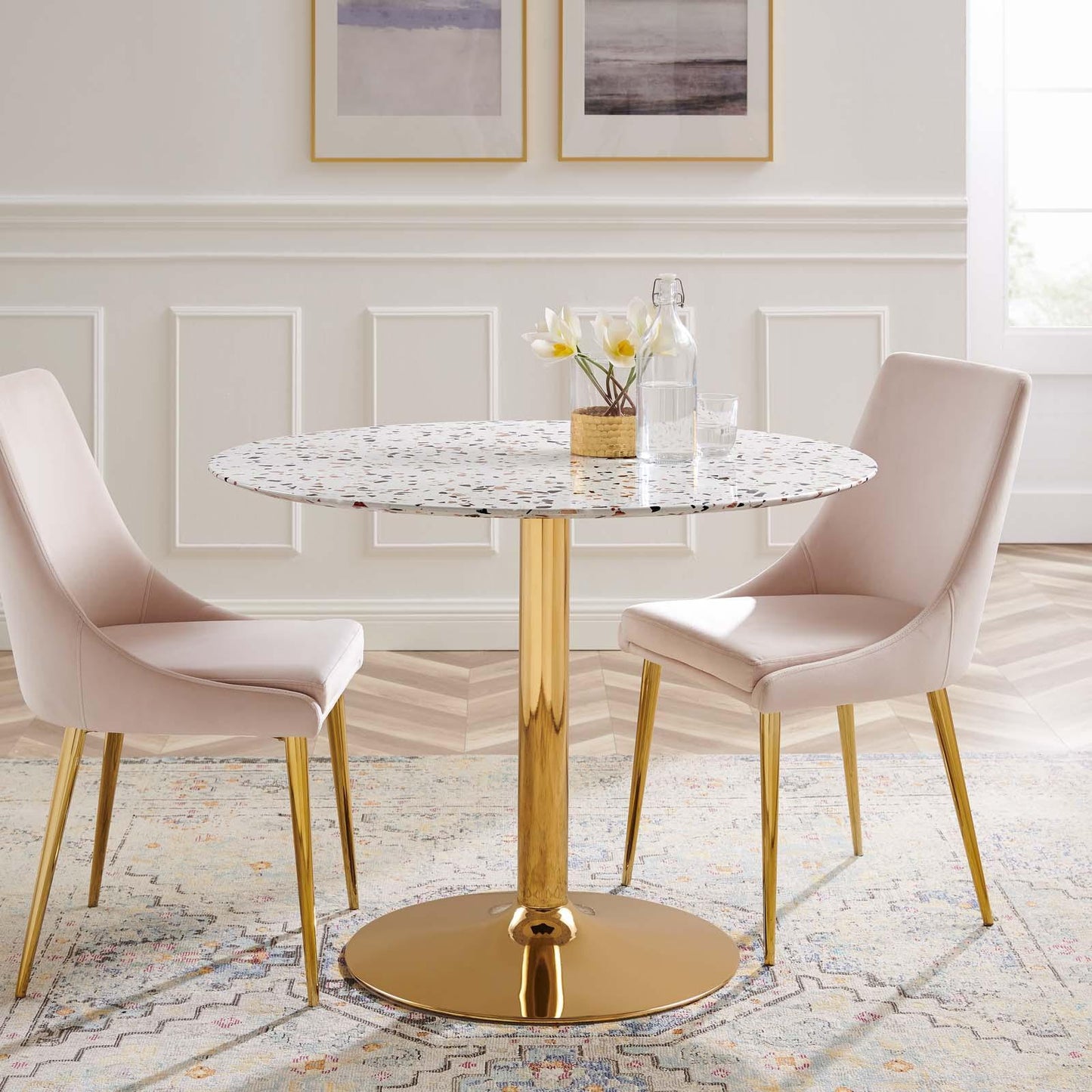 Modway Verne 40" Round Terrazzo Dining Table FredCo